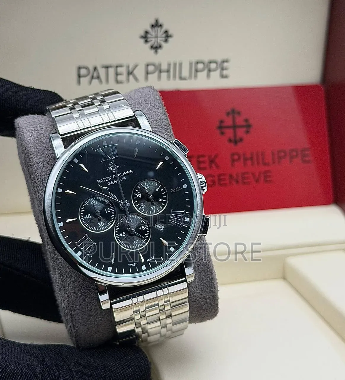 Patek Philippe Chronograph Watch for Men Steel Strap