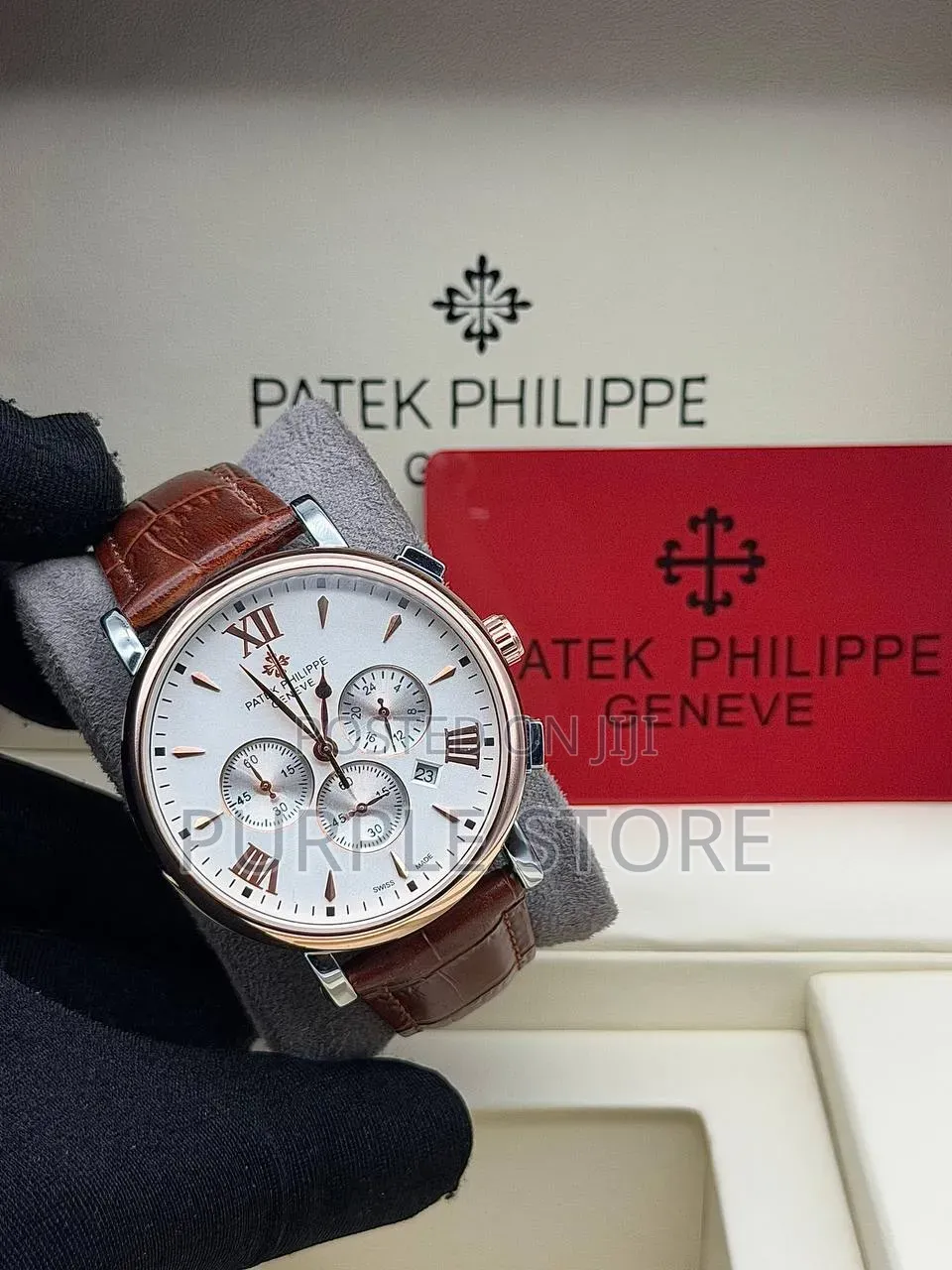 Patek Philippe Leather Chronograph Watches in "Black and Brown"