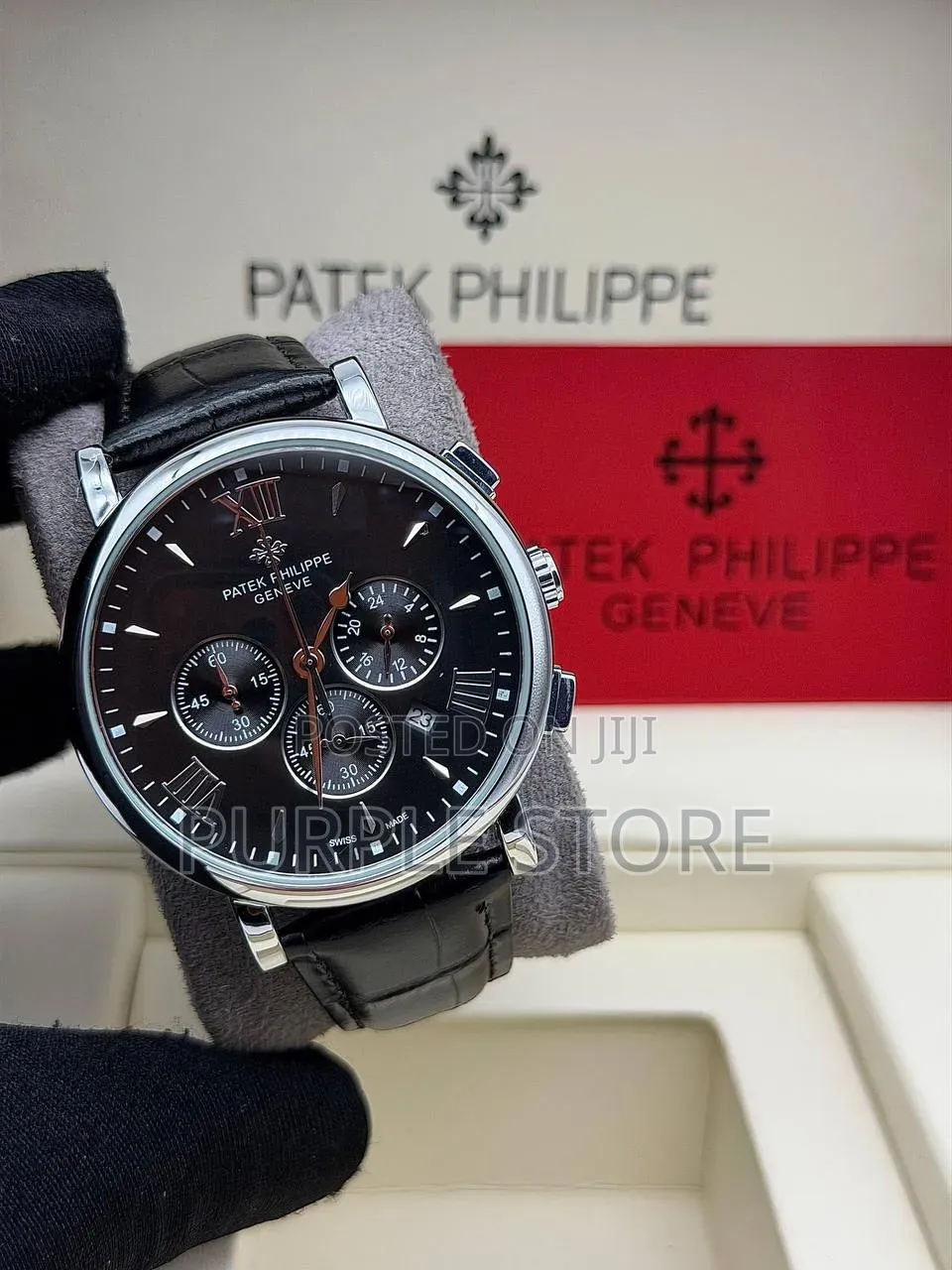 Patek Philippe Leather Chronograph Watches in "Black and Brown"