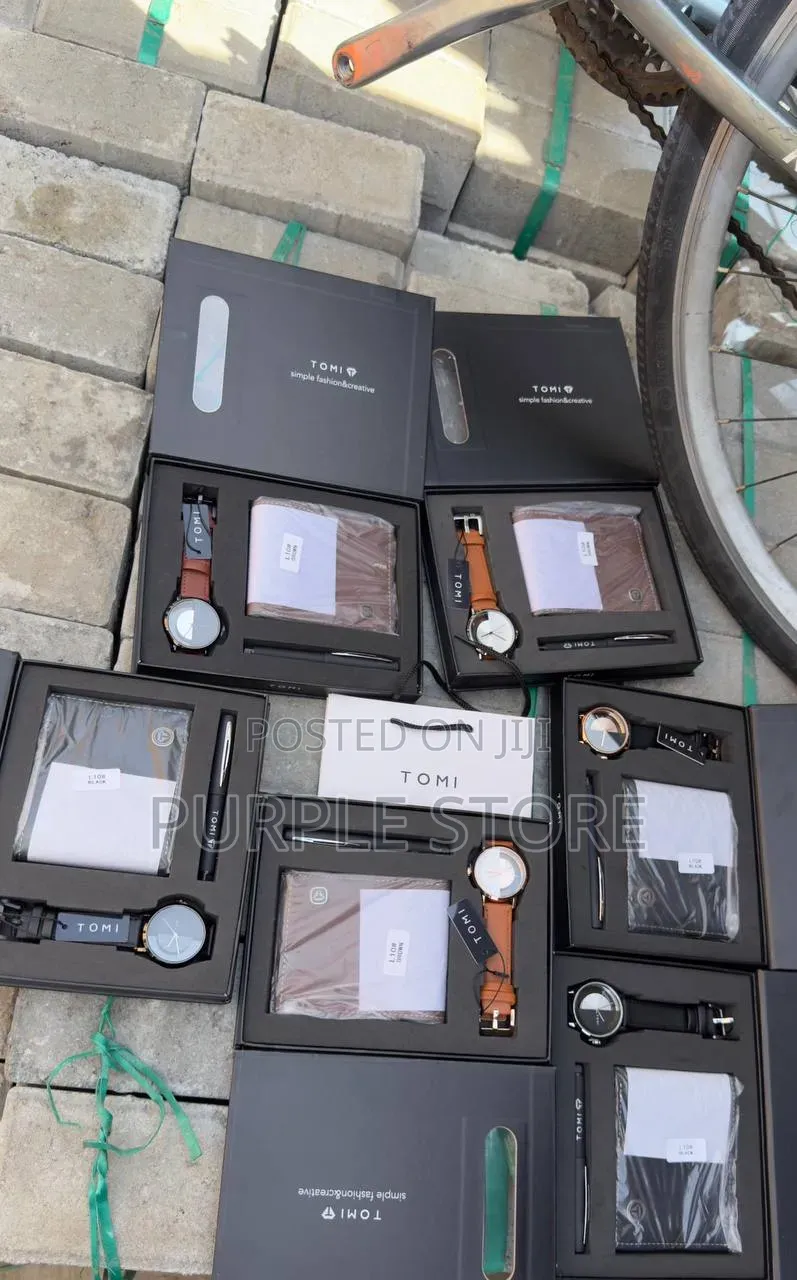 Tomi Leather Watch, Wallet and Pen Set for Men