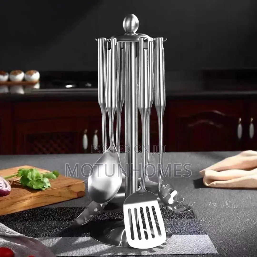 7pcs Stainless Steel Cooking Utensil Set With a Stand-304