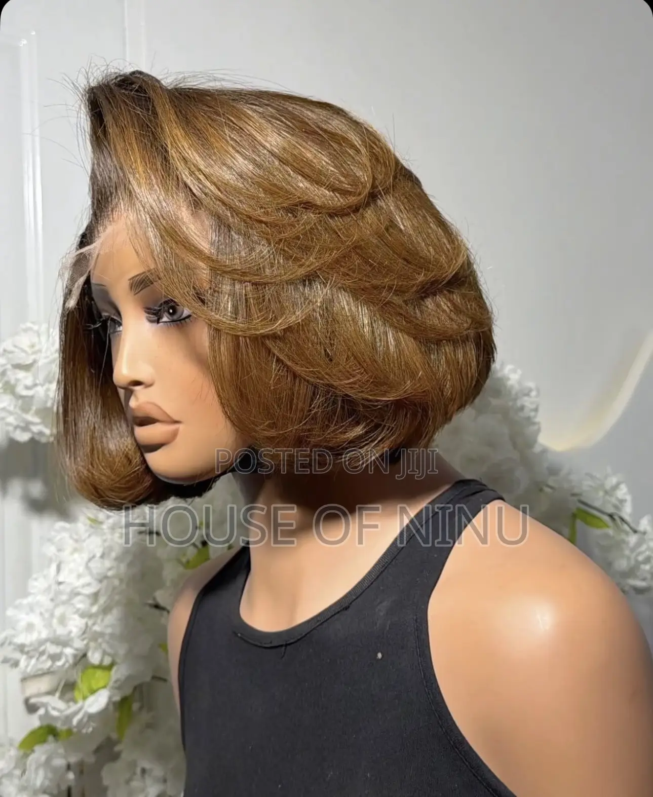 10” Goldie Raw Donor Layered Bob Wig With 5 by 5 Hd Closure Unit