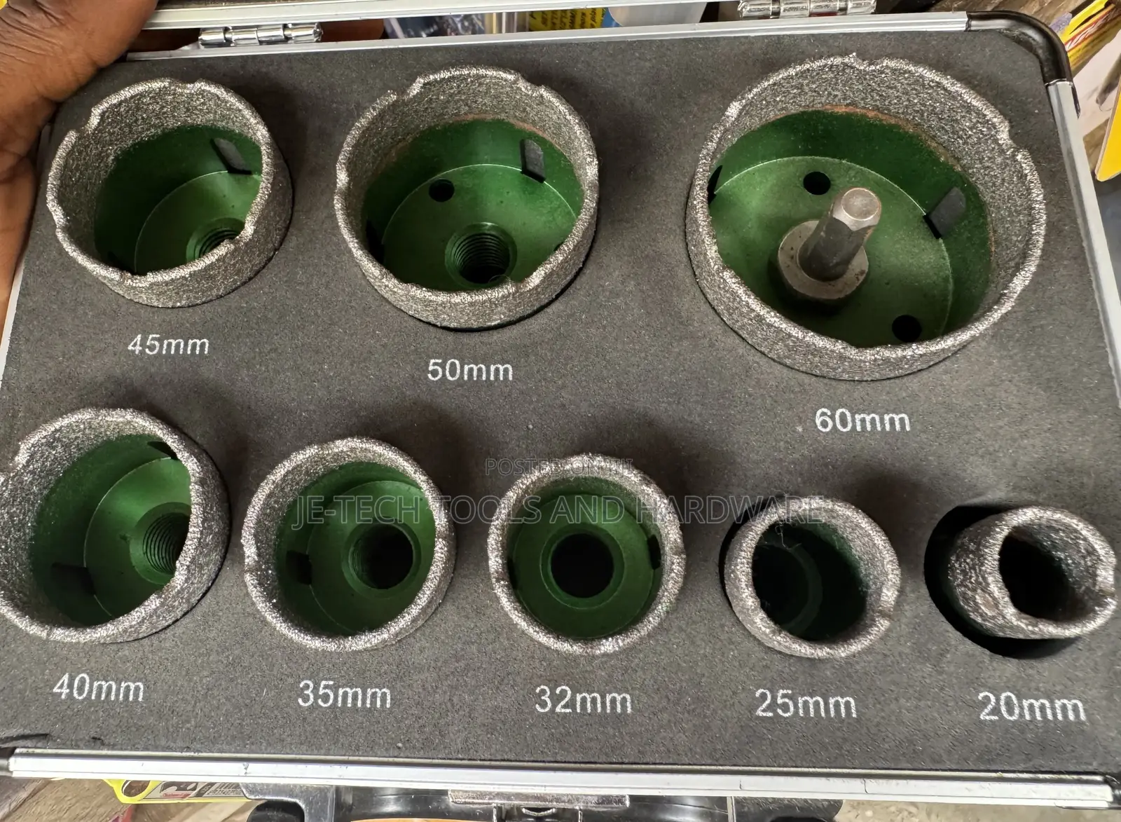 Diamond Hole Saw Set Ceramic Tiles, Porcelain, Granite, and Marble.