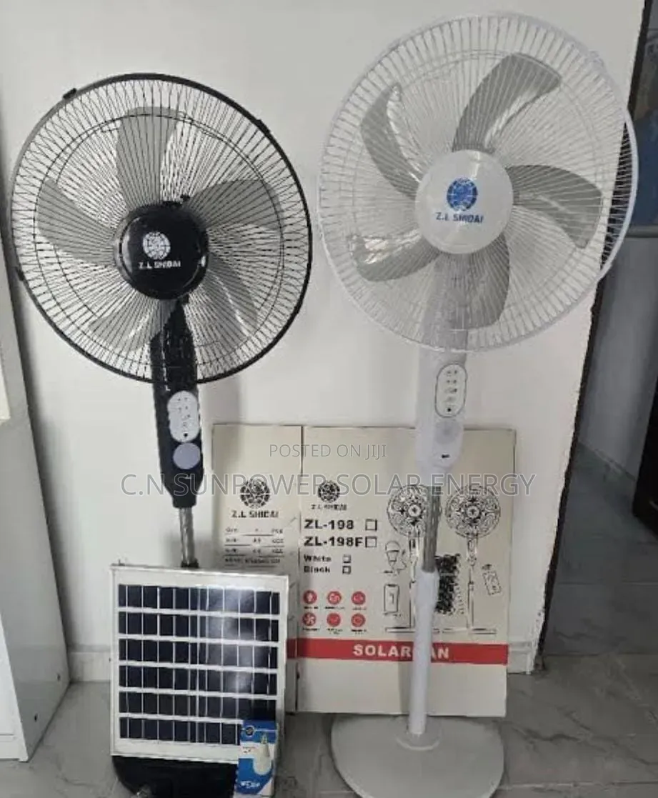16" Zl 198 Solar Rechargeable Fan