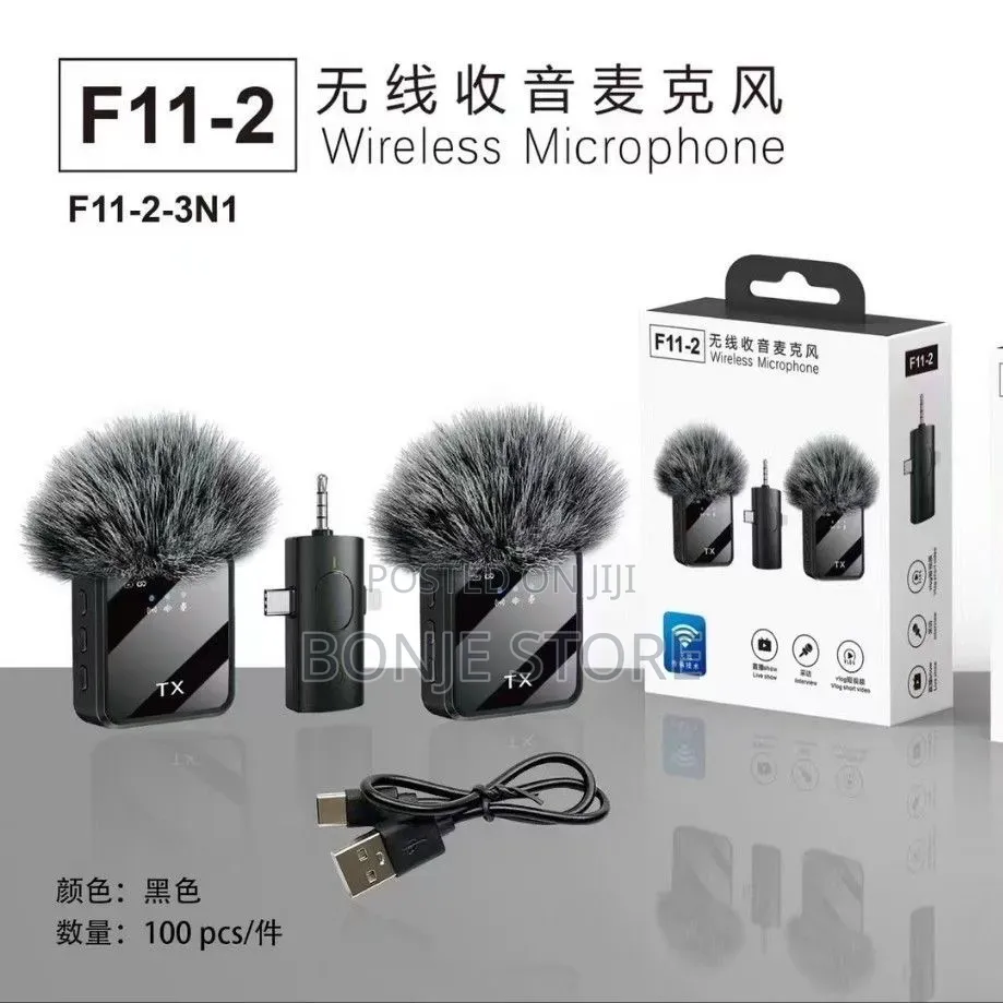 F11-2 Wireless Microphone - Dual Noise Cancelling Mic