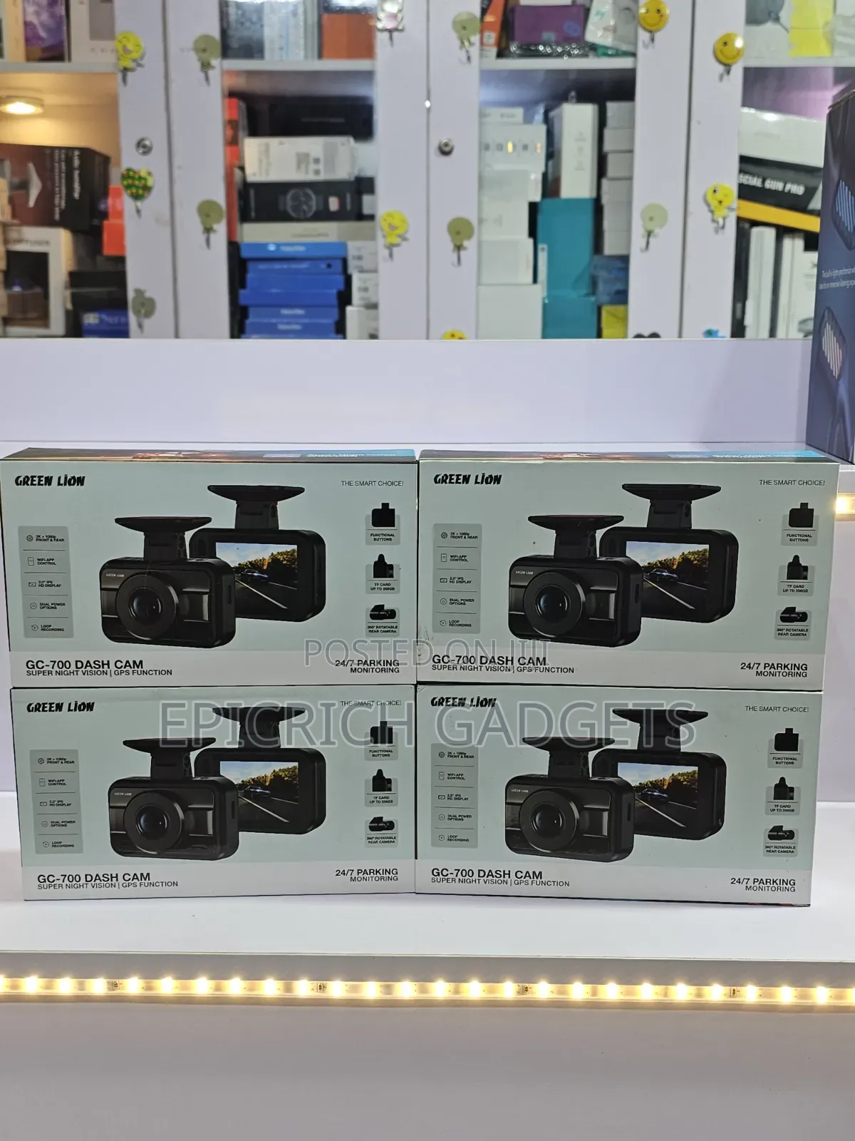 Car Dashcam With Dual Camera, Night Vision Gps Green Lion Gc-700
