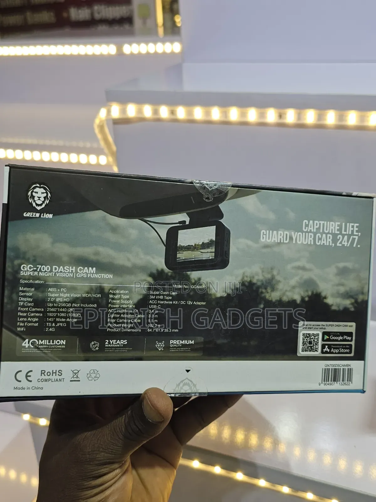 Car Dashcam With Dual Camera, Night Vision Gps Green Lion Gc-700