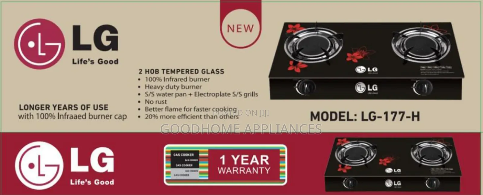 Lg Glass Gas Cooker