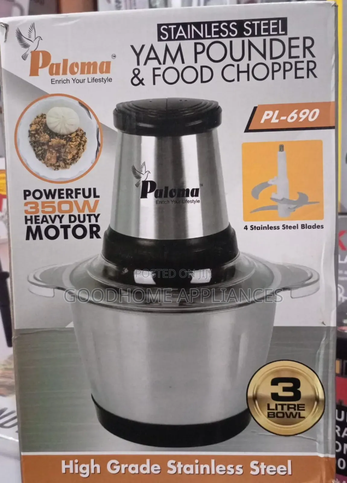 Paloma Yam Pounder and Food Chopper 3l