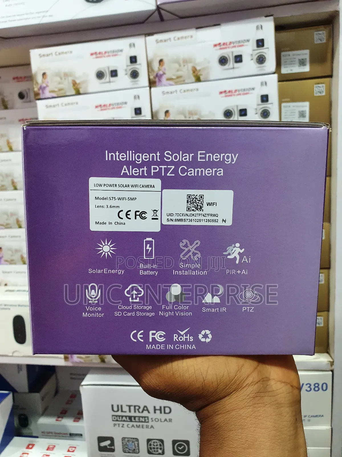 S75 Wifi Intelligent Solar Energy Alert PTZ Camera