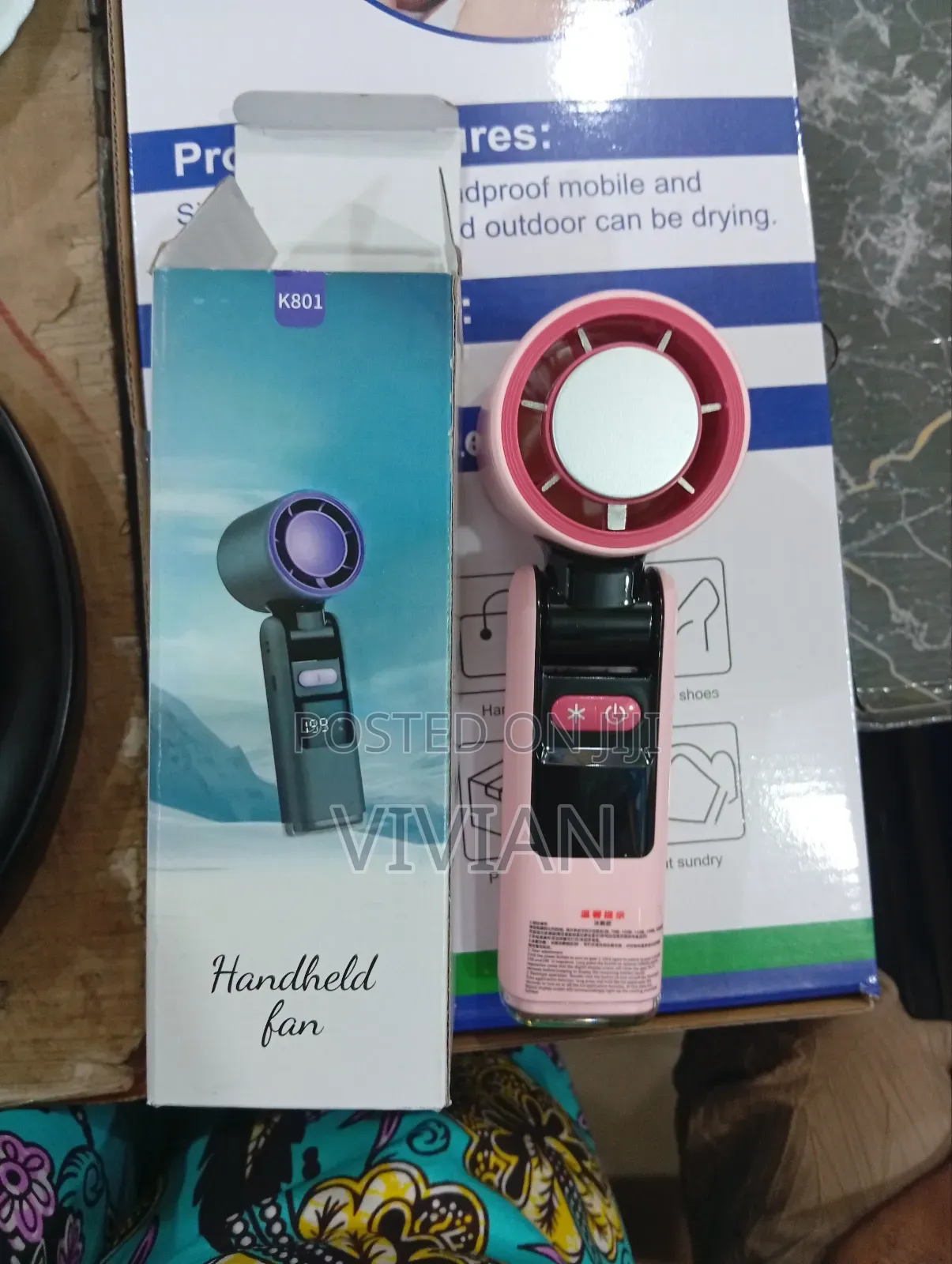 High Speed Foldable Hand Fan With Torchlight