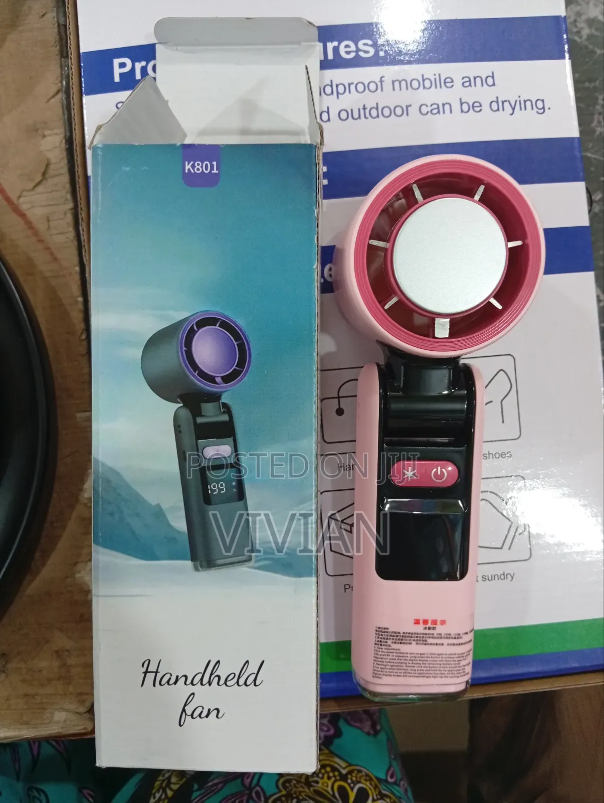 High Speed Foldable Hand Fan With Torchlight