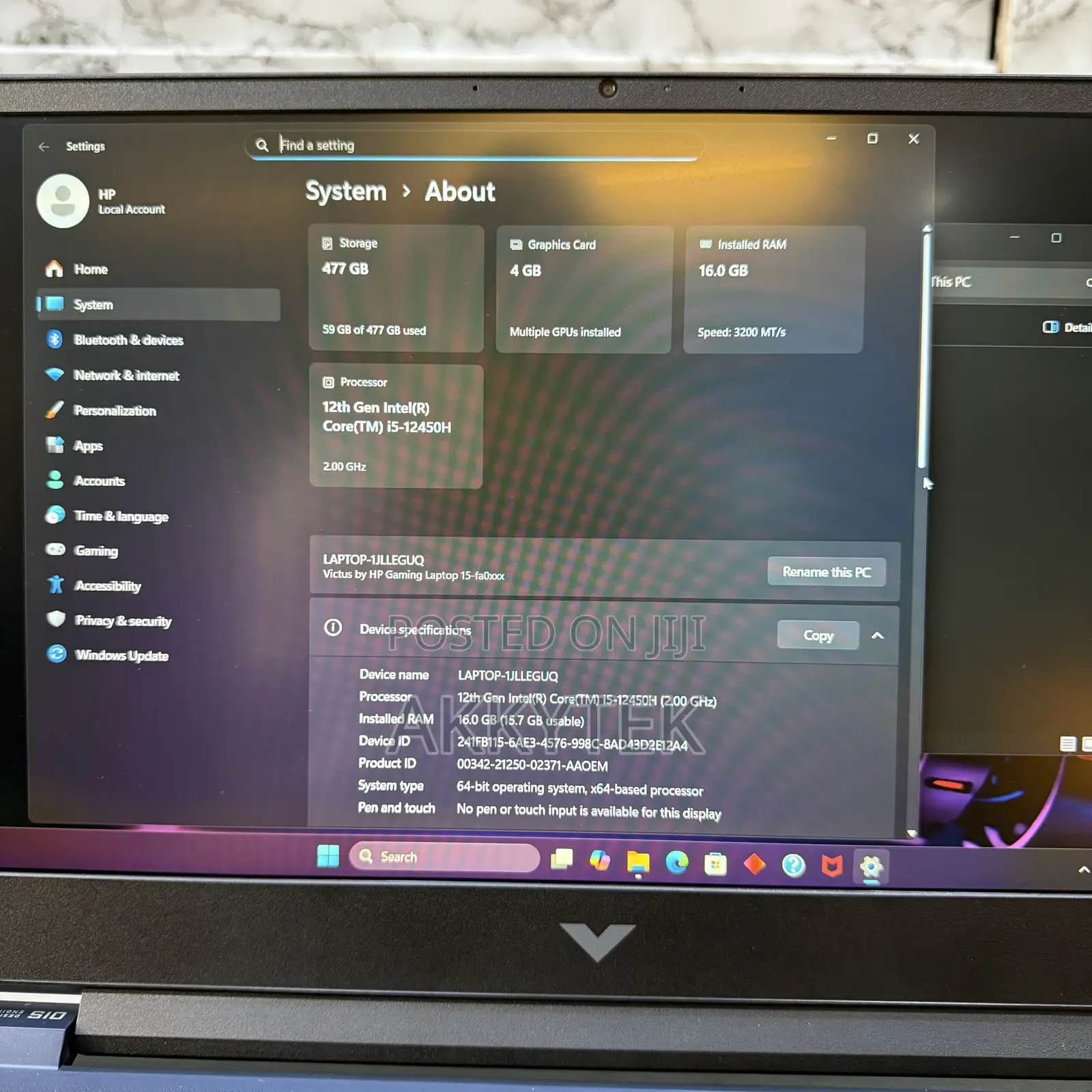 Laptop HP Victus 15 16GB Intel Core i5 SSD 512GB