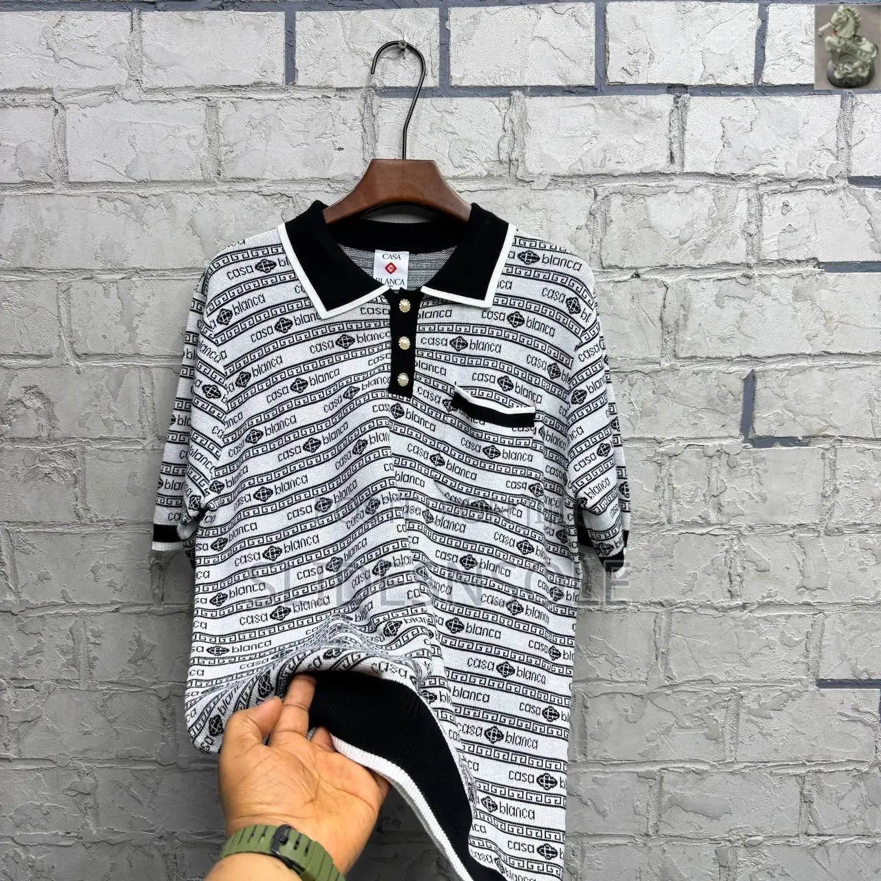 Casablanca Silk-Cotton Knit Polo Shirts