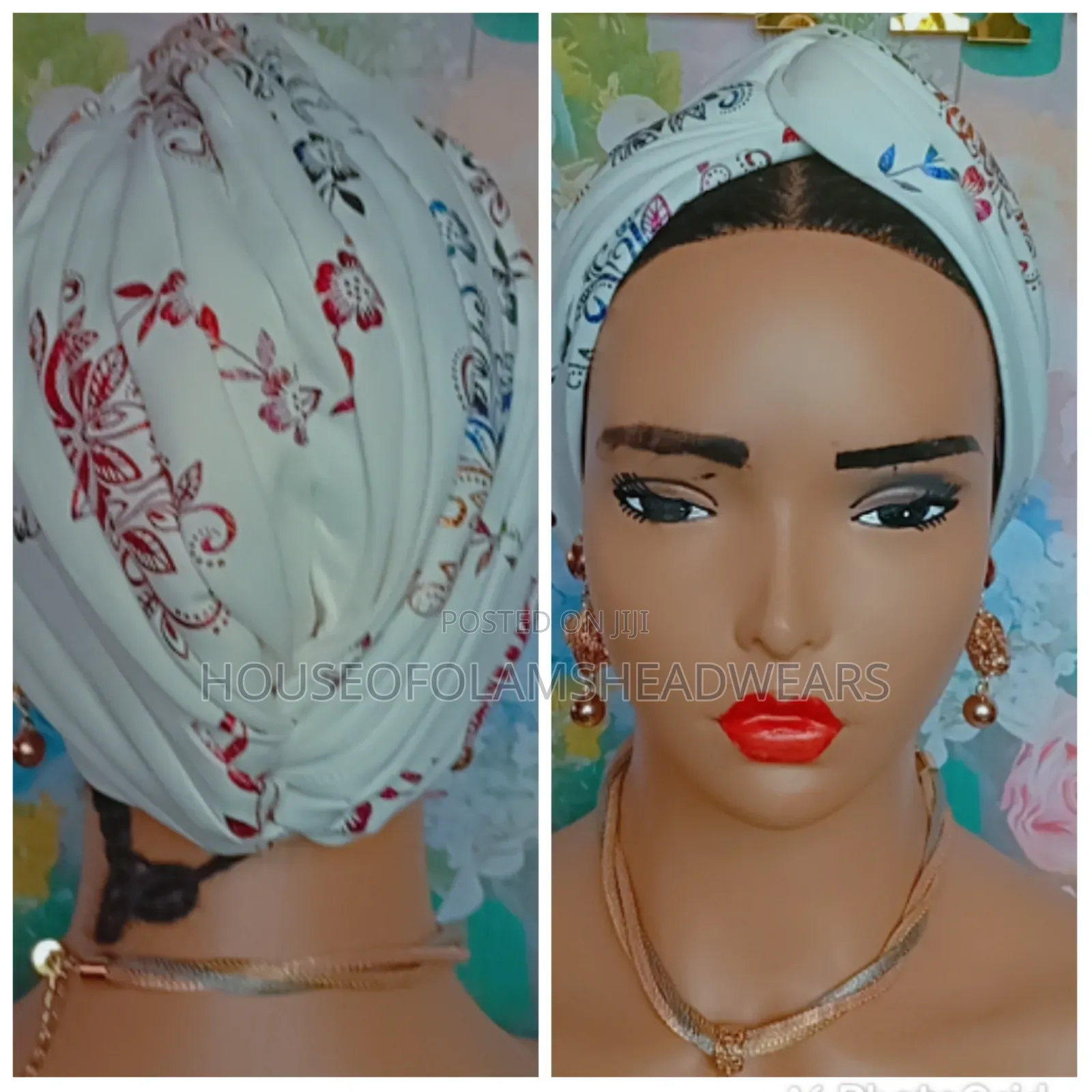 Floral Metallic Turbans