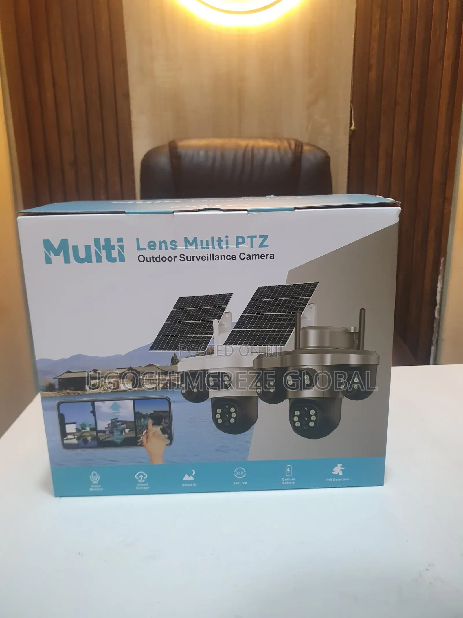 V380 4-Lens 4g Solar PTZ CCTV | Multi Lens Outdoor Security Camera