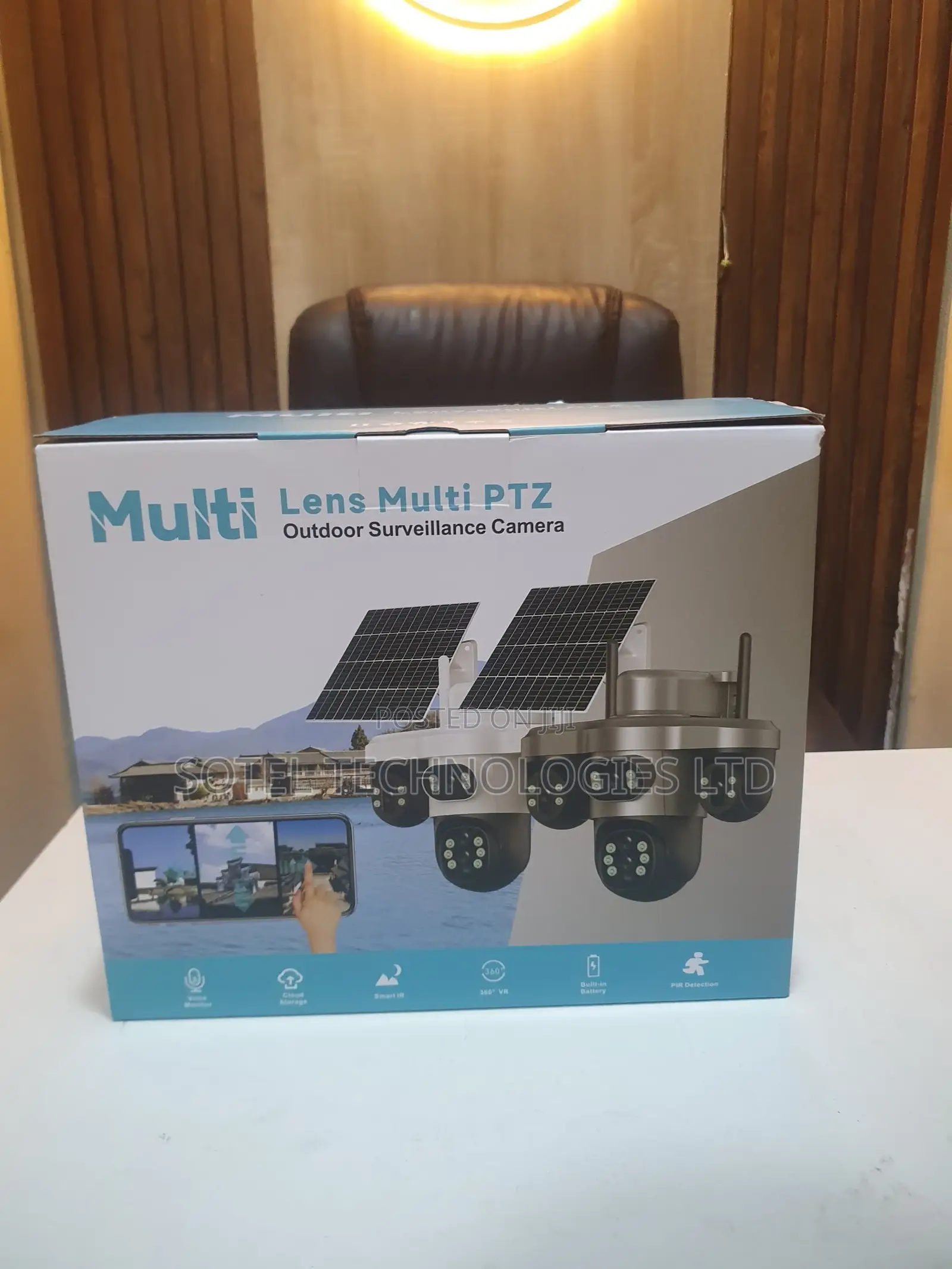 V380 4-Lens 4g Solar PTZ CCTV | Multi Lens Outdoor Security Camera