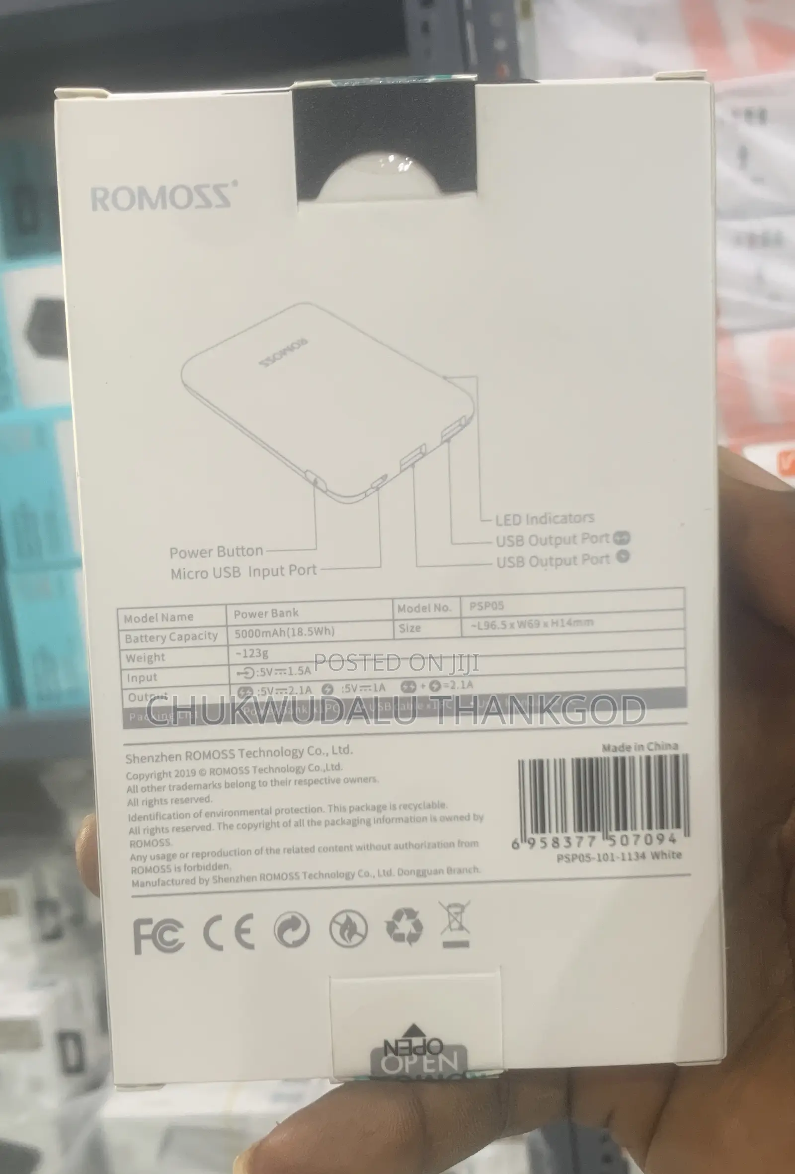 Romoss Pure 5 Portable Power Bank 5000mah