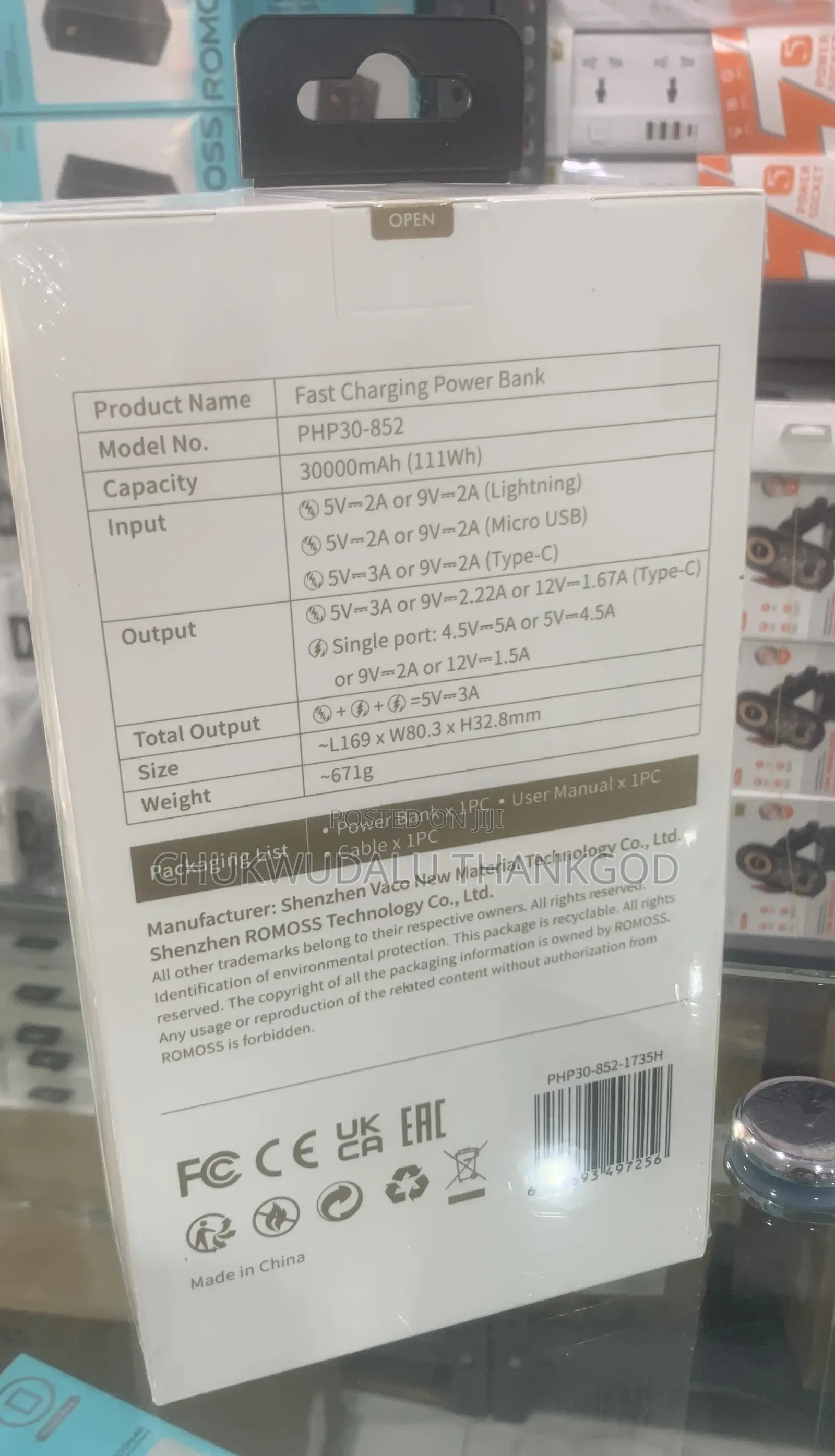 Romoss 30000mah Mobile Smart Power Bank Romoss White