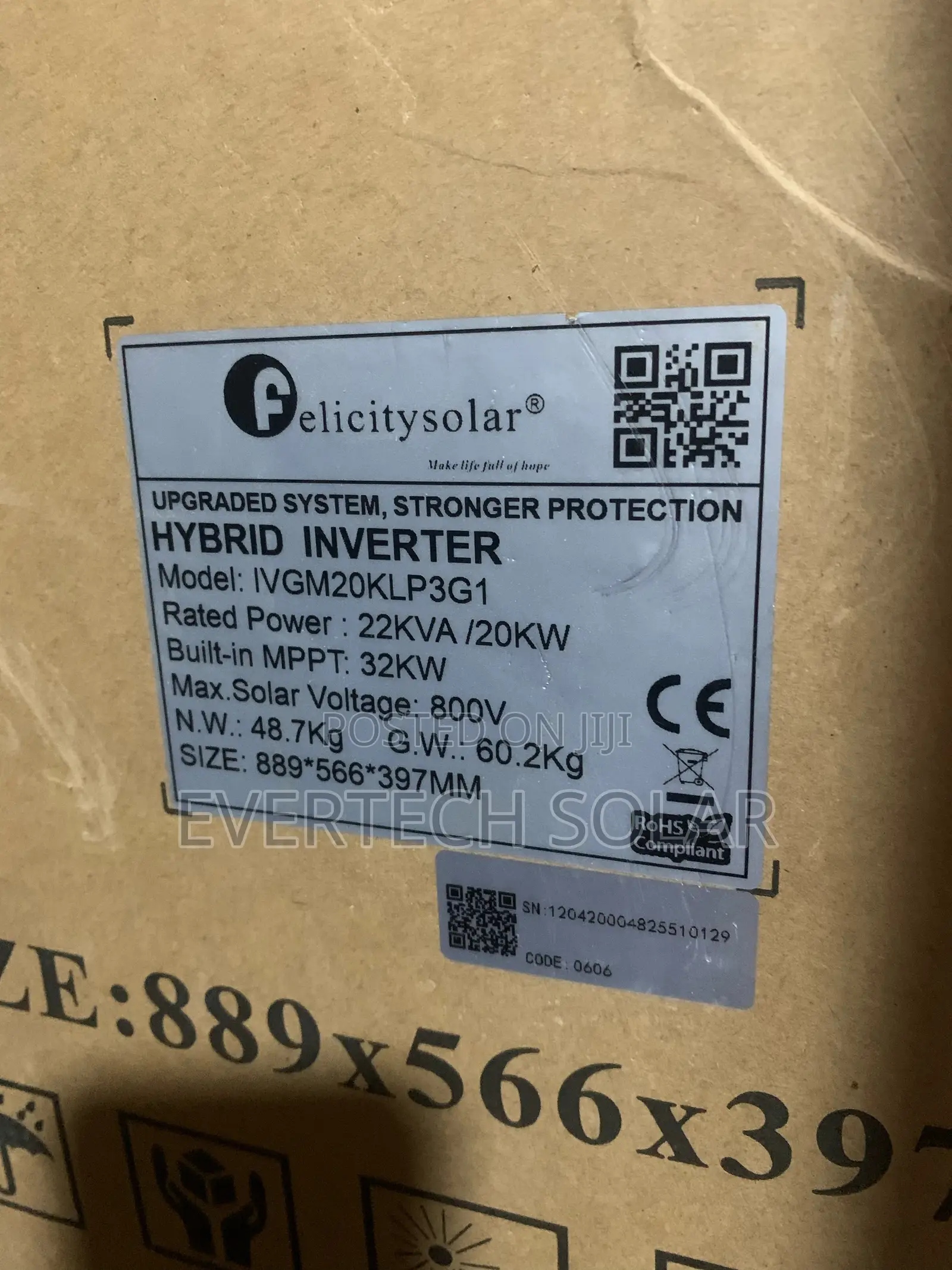 20kva Felicity Hybrid 3phase 48v Inverter System