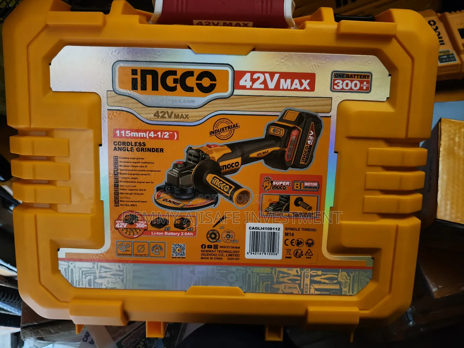 Ingco Cordless Angle Grinder 42v(Bl Motor)