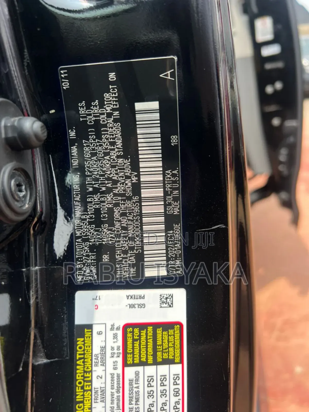 Toyota Sienna 2012 Black
