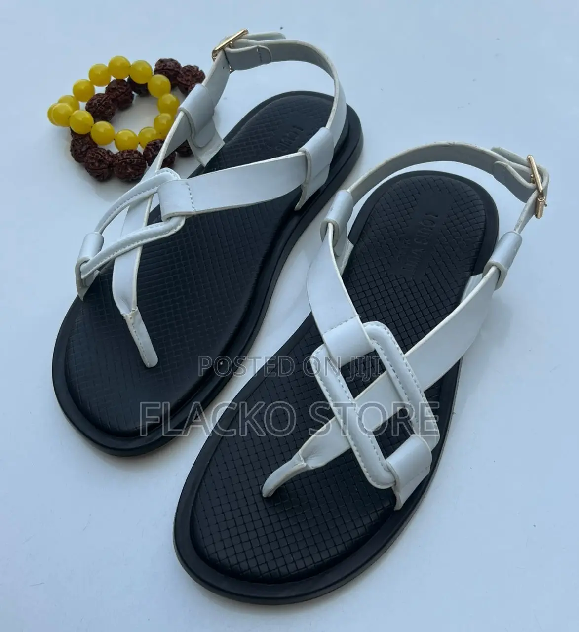 Original Louis Vuitton Leather Buckle Sandals