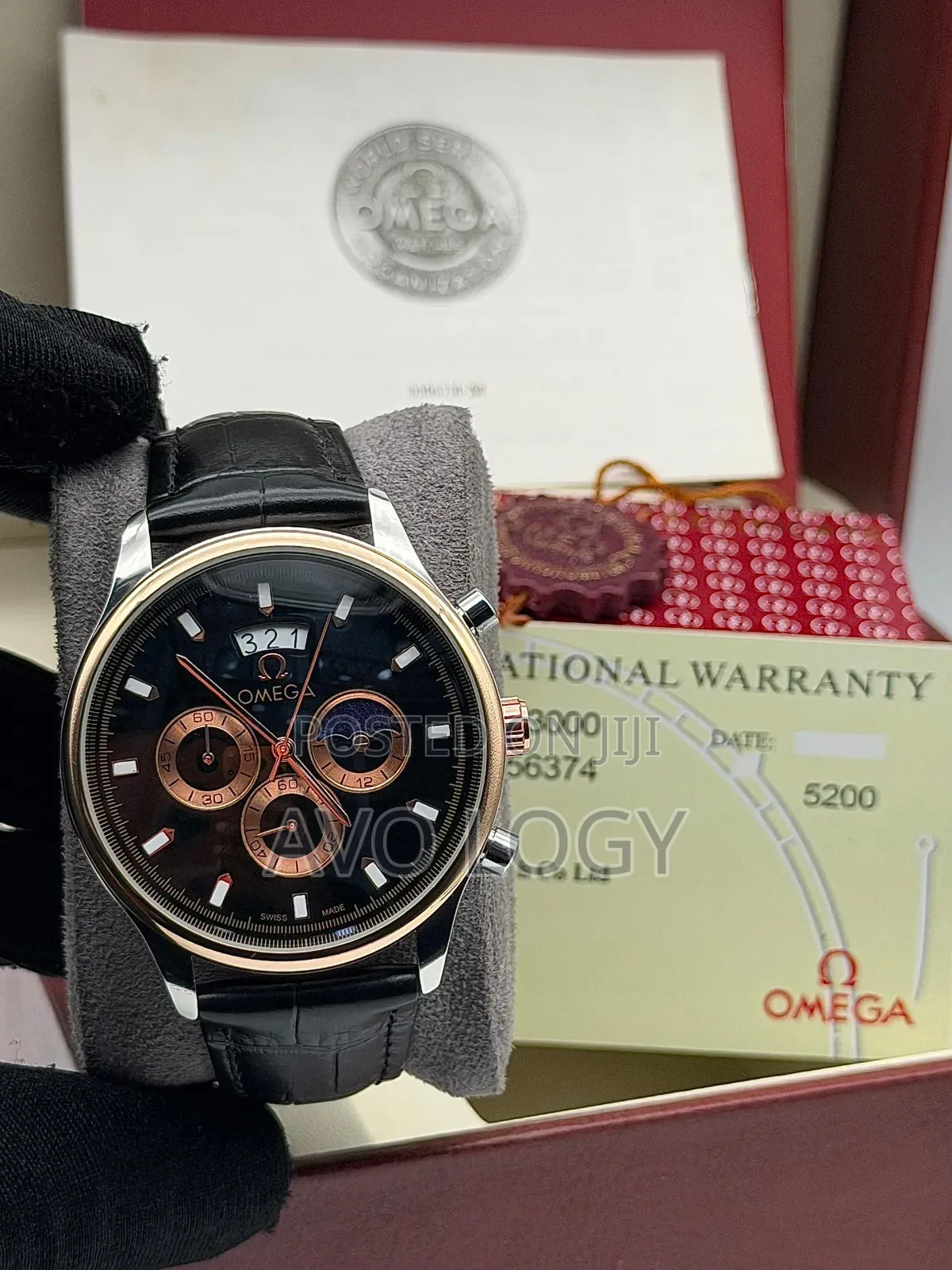 Omega Watch Leather Chronograph