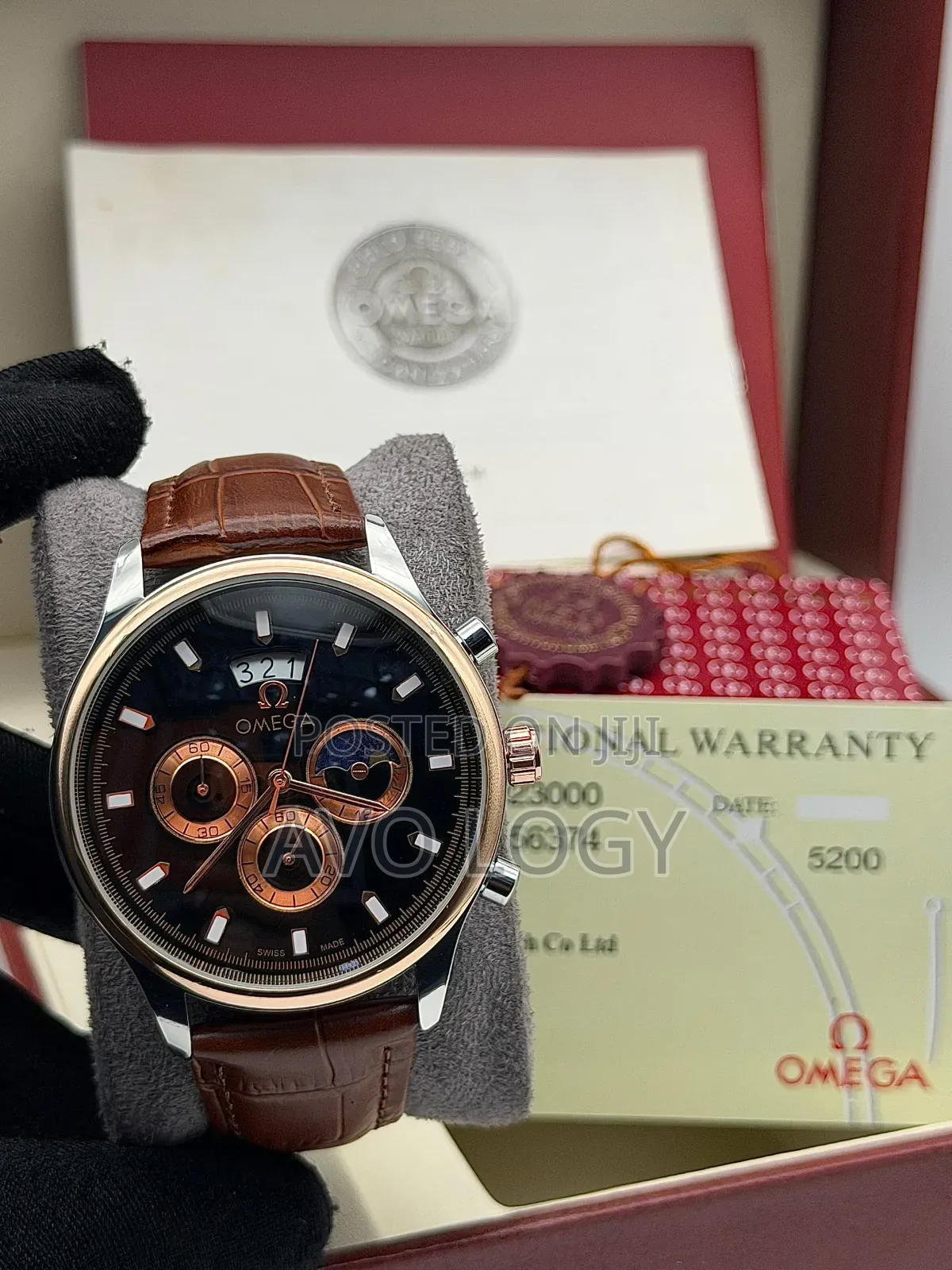 Omega Watch Leather Chronograph