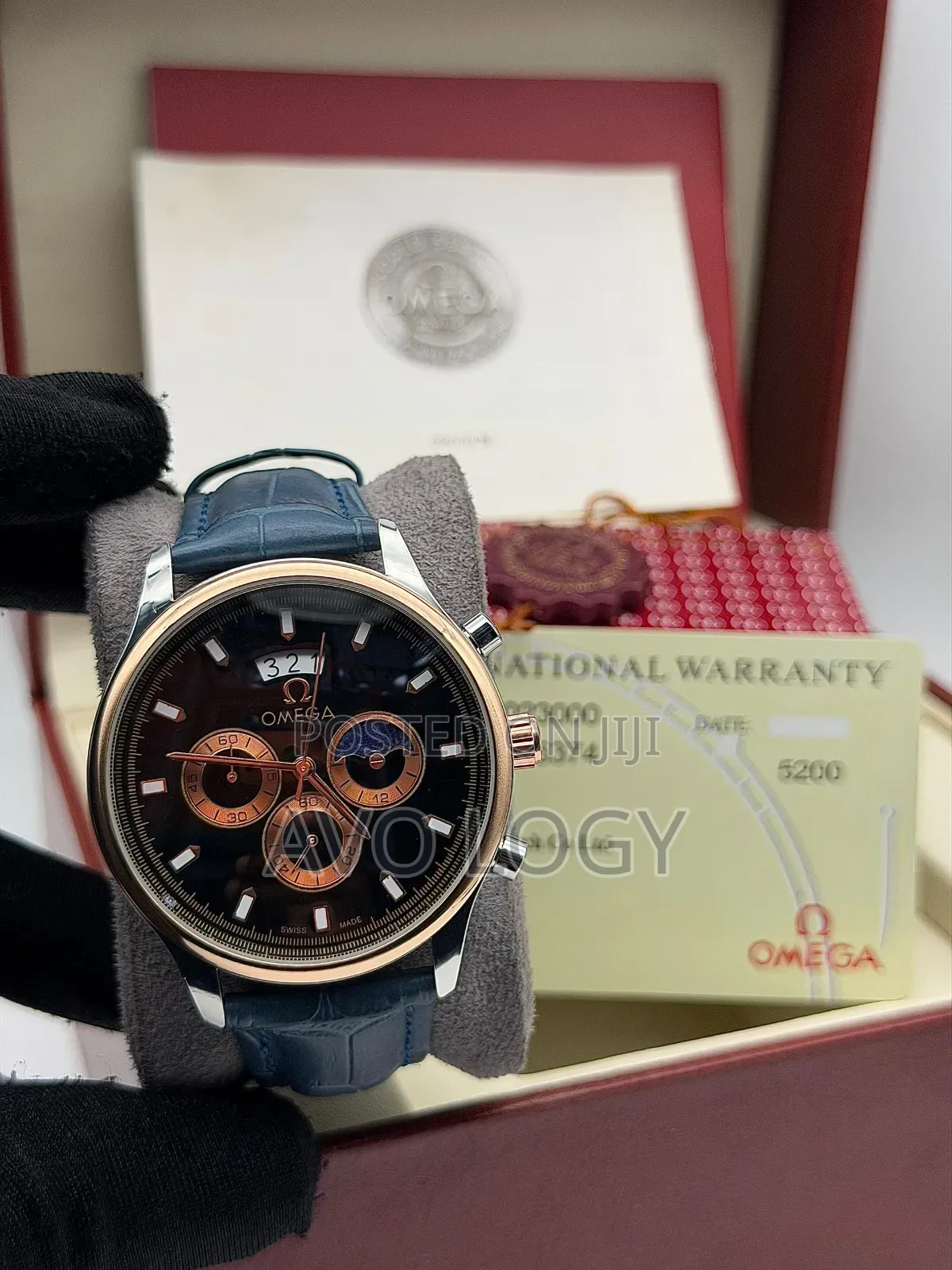 Omega Watch Leather Chronograph