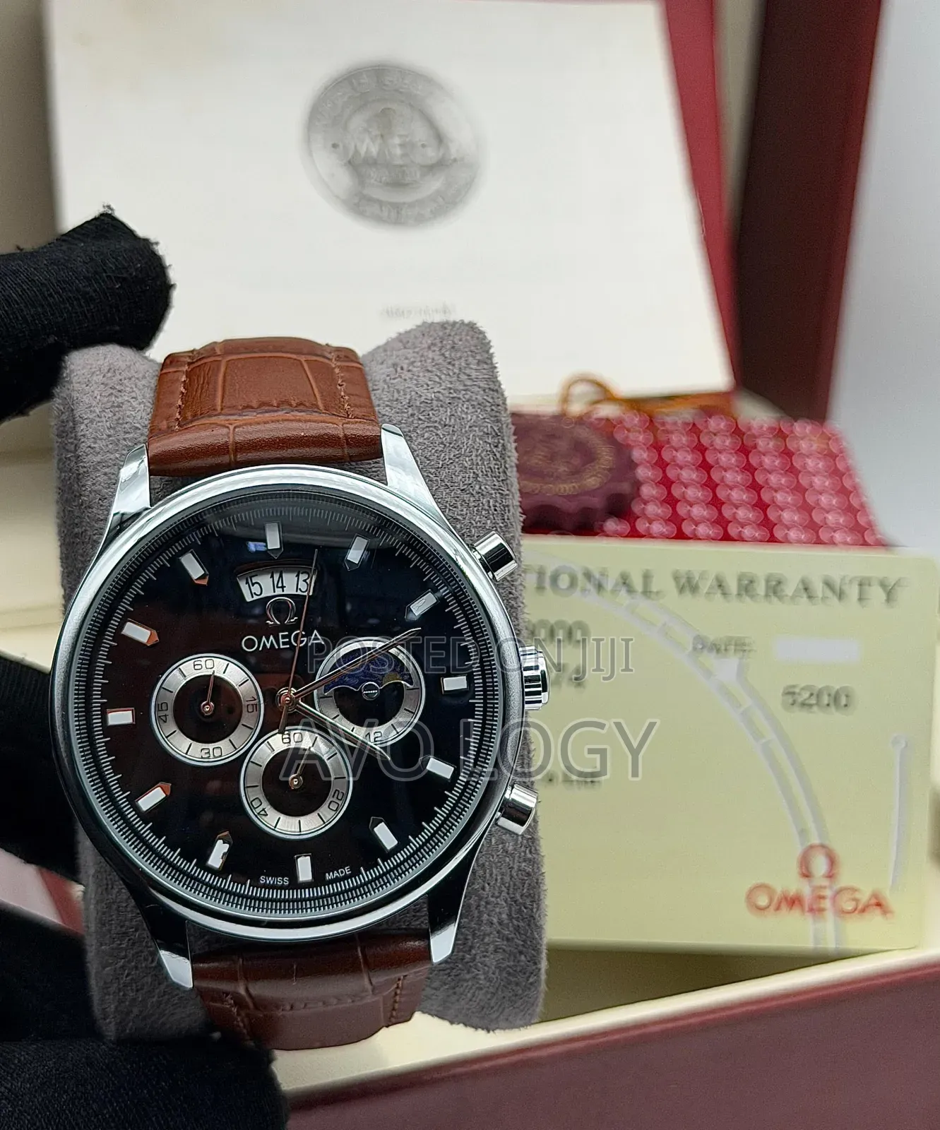 Omega Watch Leather Chronograph