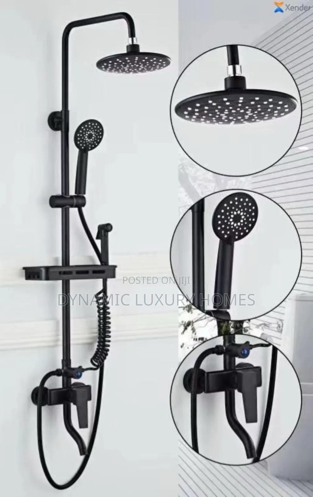 England Matte Black Shower Mixer With Bum Bum Wash