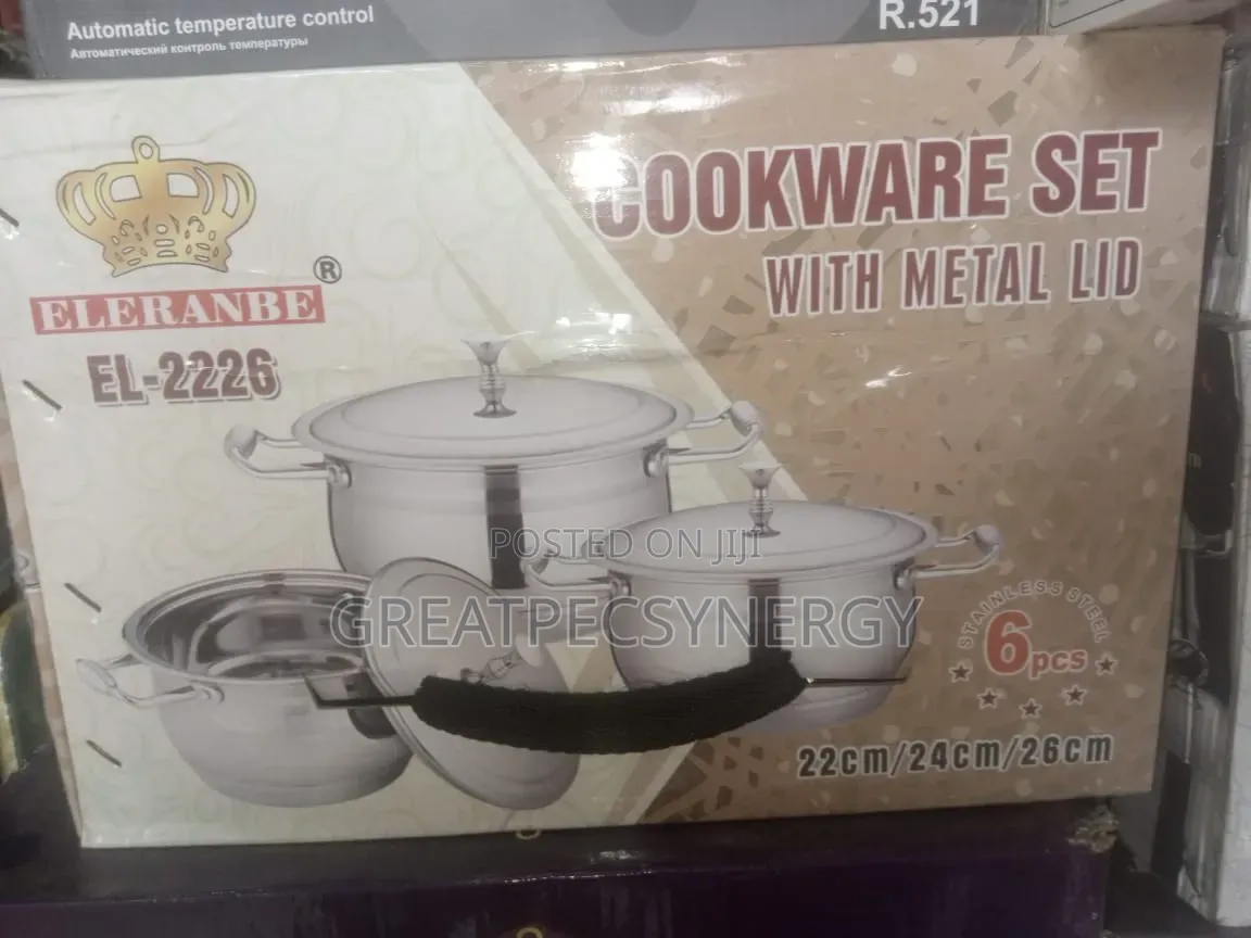 El - 2226 Cookware Set With Metal Lid