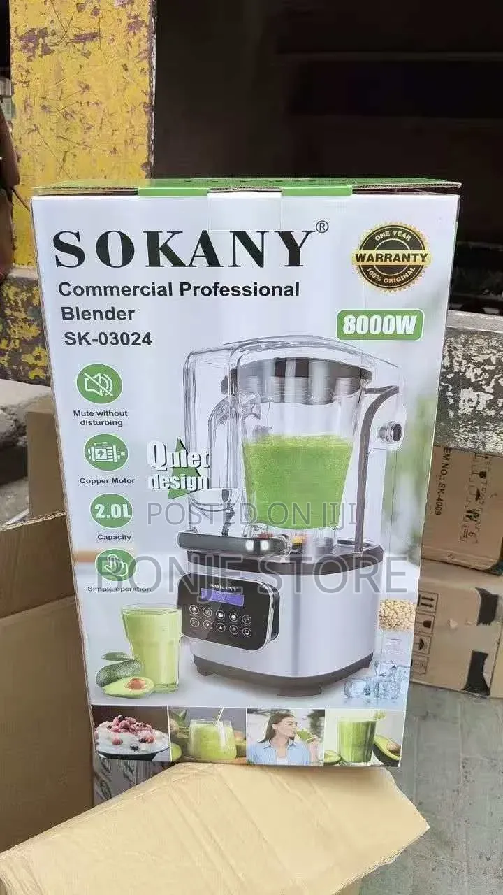Sokany Professional Commercial Blender - 2l/8000w/Copper Motor