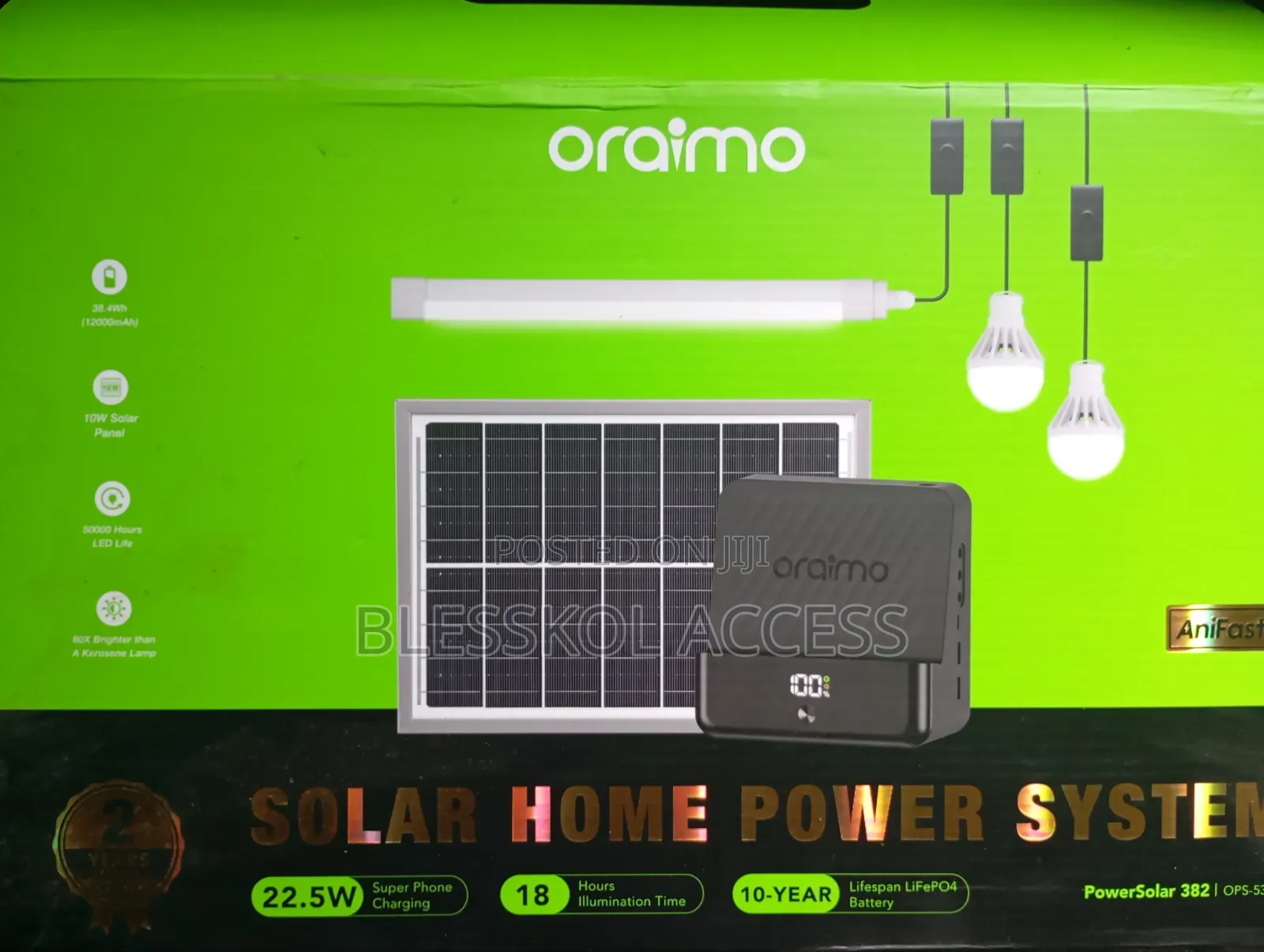 Oraimo Powersolar 382 10-Year Lifespan 22.5w Solar Power System