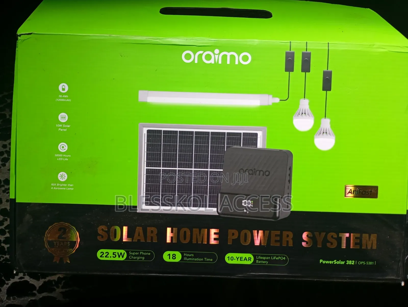 Oraimo Powersolar 382 10-Year Lifespan 22.5w Solar Power System