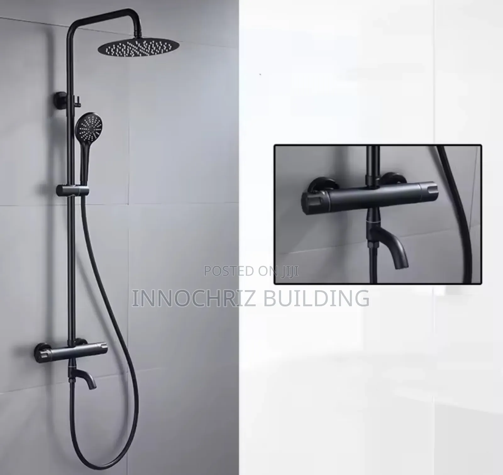 Black Thermostat Shower