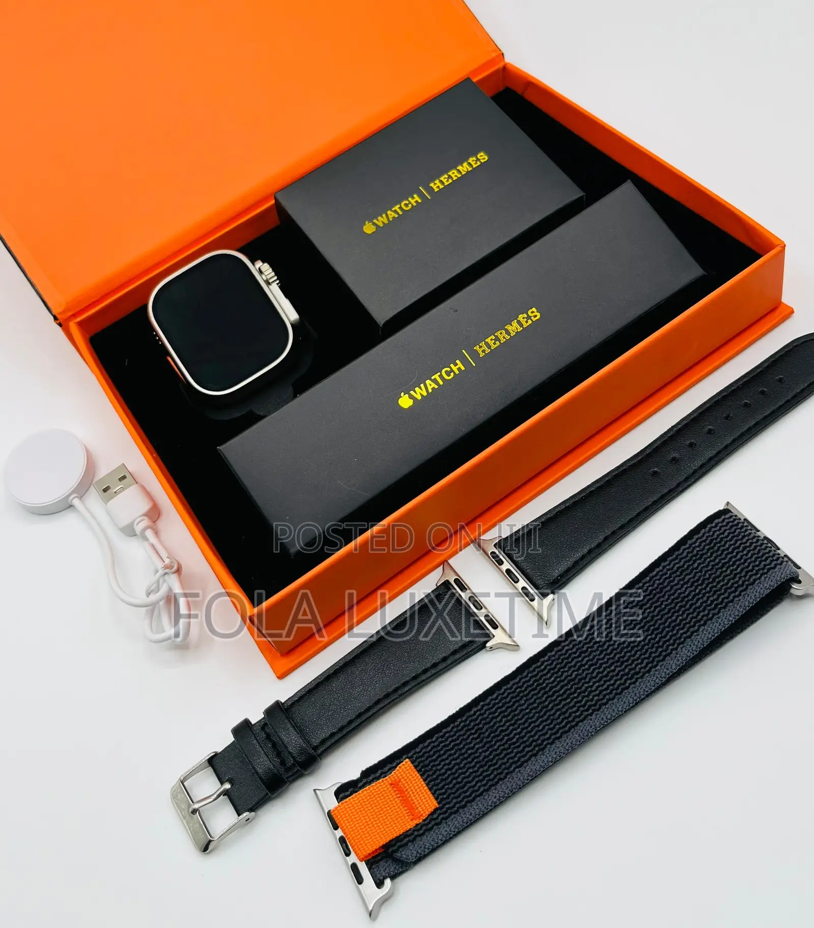 *Hermes Smartwatch* - ` Strap( 2 ) - Leather Plaster/Rubber