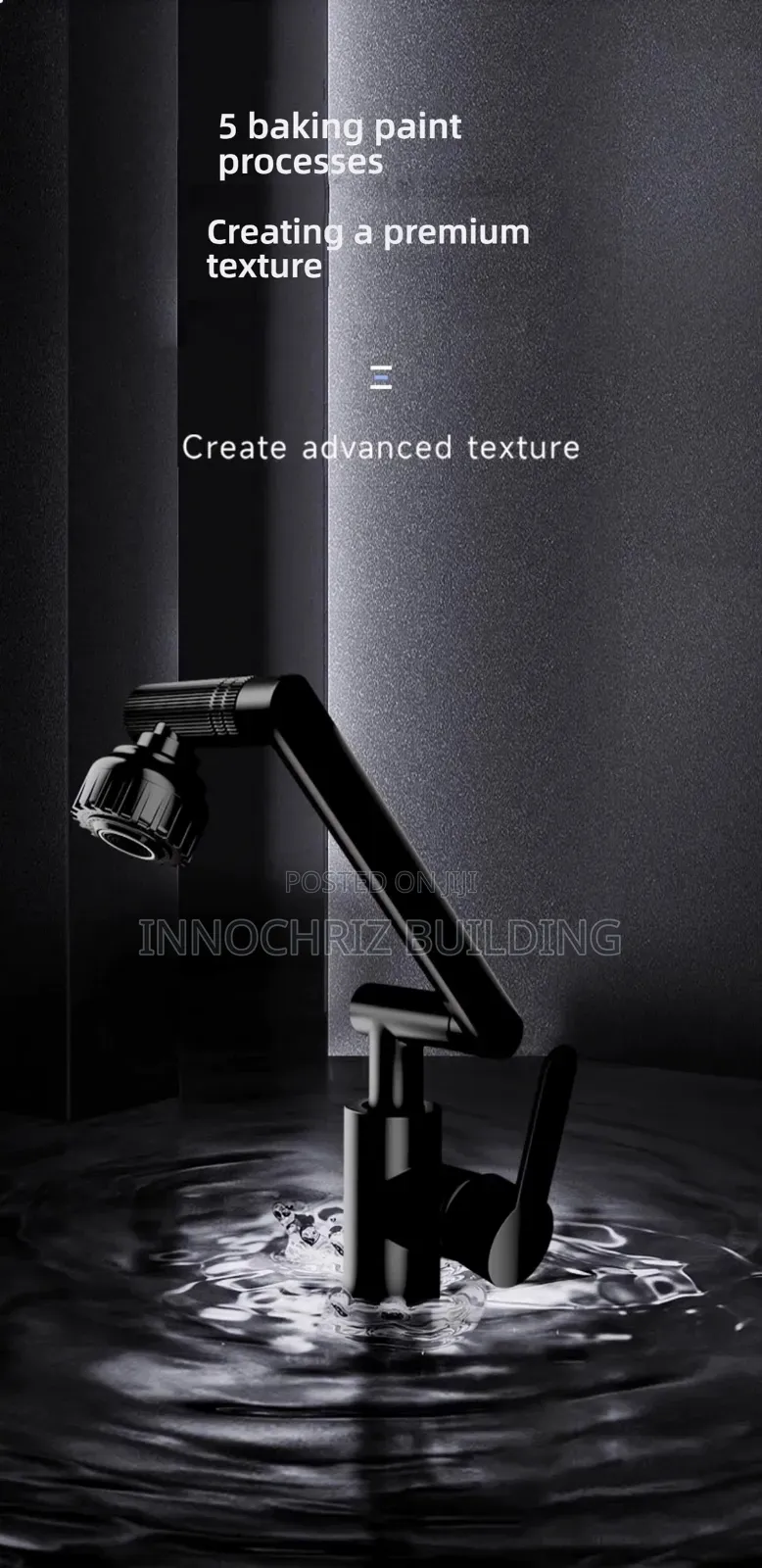 Black Basin Mixer (3600 Rotation)
