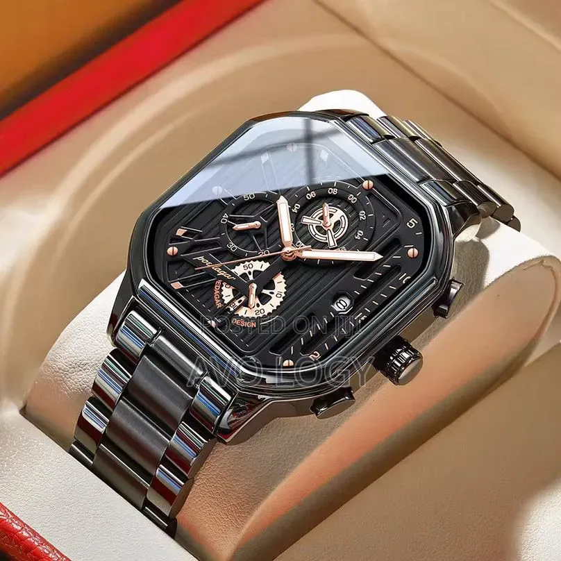 Luxury Poedagar Chain Chronograph Watch | Sapphire Glass | Waterproo