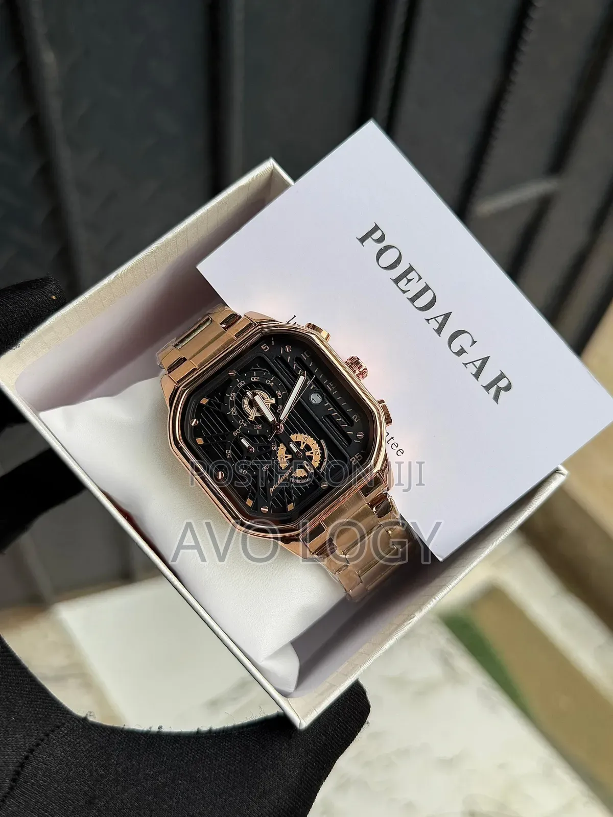 Luxury Poedagar Chain Chronograph Watch | Sapphire Glass | Waterproo