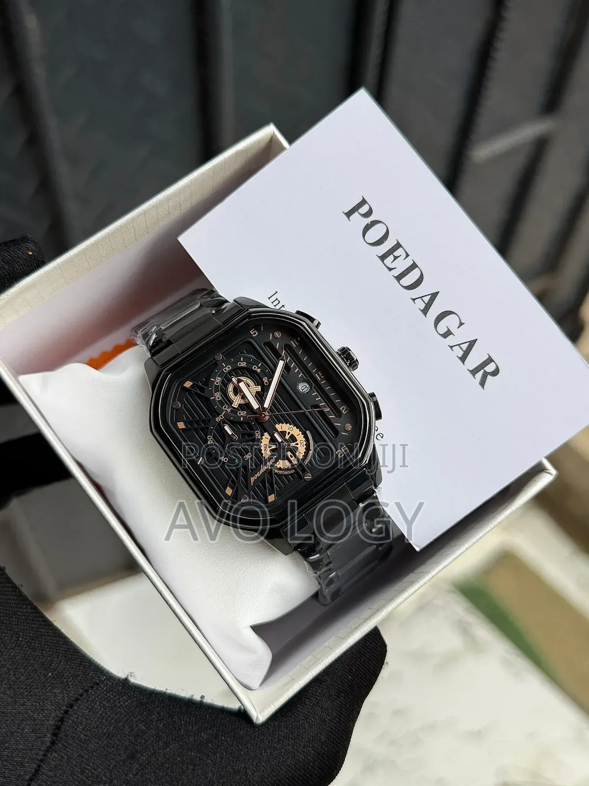 Luxury Poedagar Chain Chronograph Watch | Sapphire Glass | Waterproo