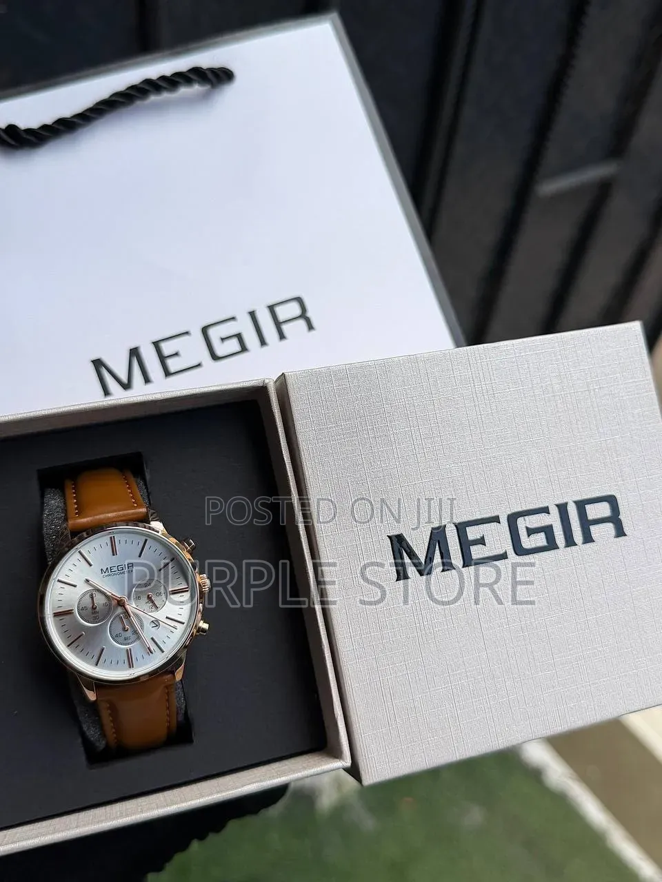 Megir Quality Leather Chronograph Watch