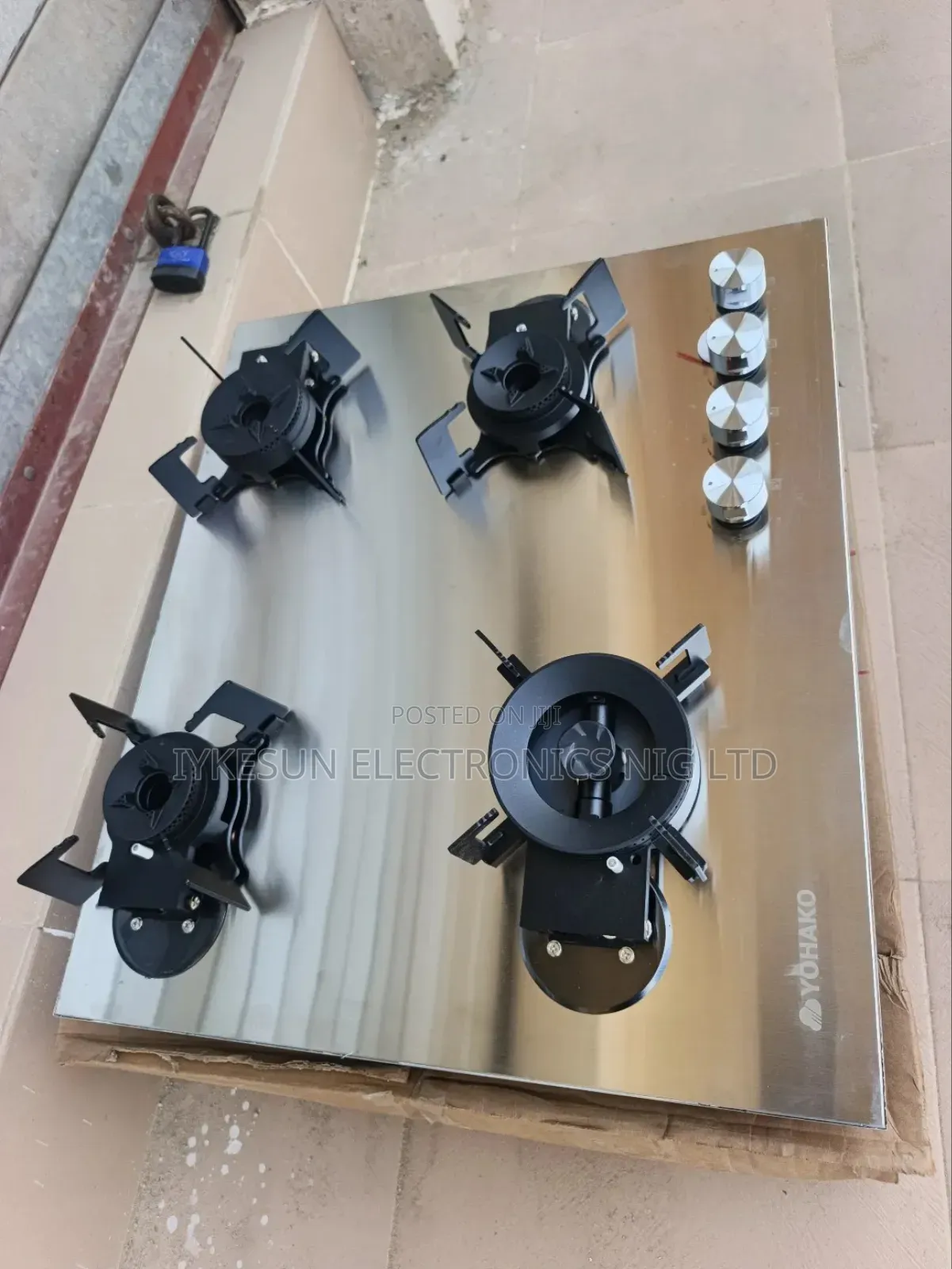 Original Yohako Built-in 60cm Flips Up 4 Burners Gas Cooker Hob Copper