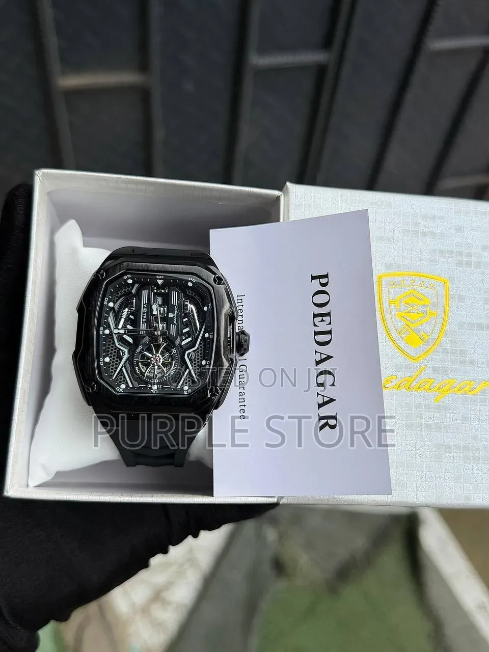 Poedagar Automatic Mechanical Movement Rubber Strap Watch in Colors