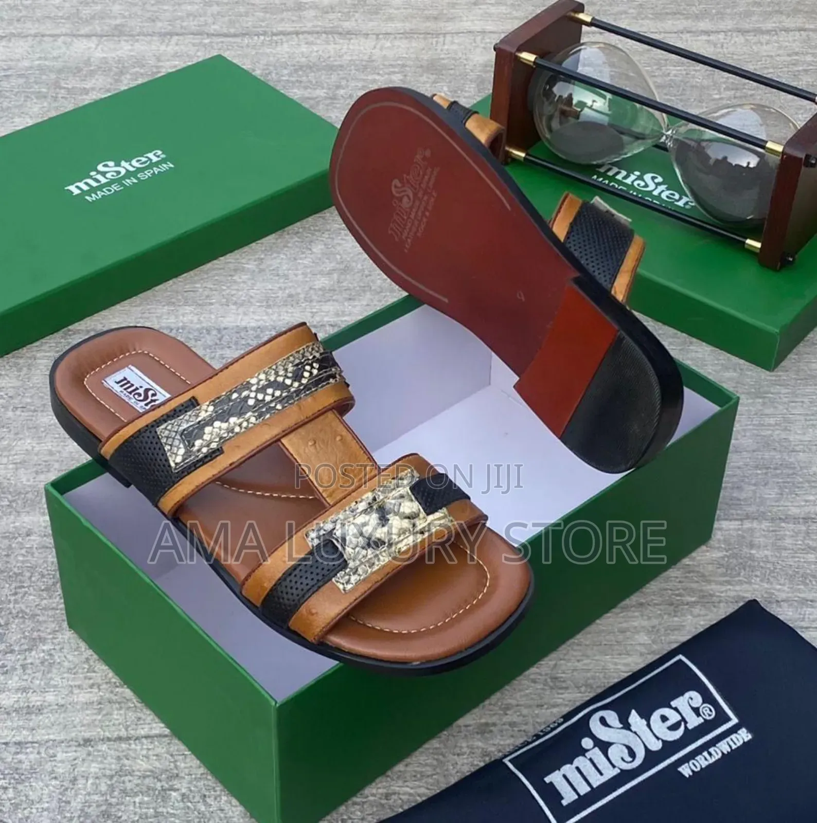 Mister Genuine Leather Men's Sandals/Pam Slippers