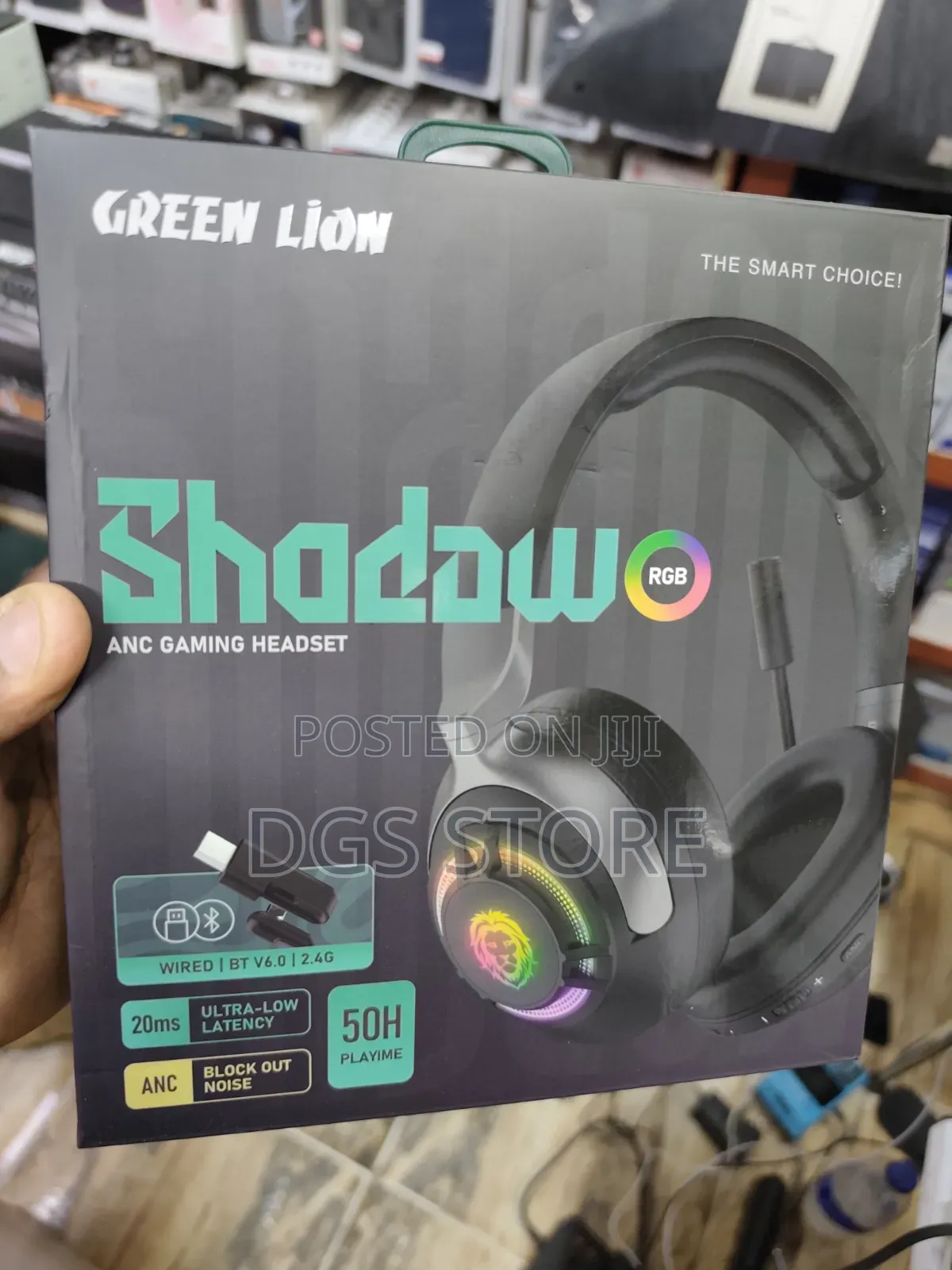 Green Lion Shadow Anc Gaming Wireless Wired Headphone