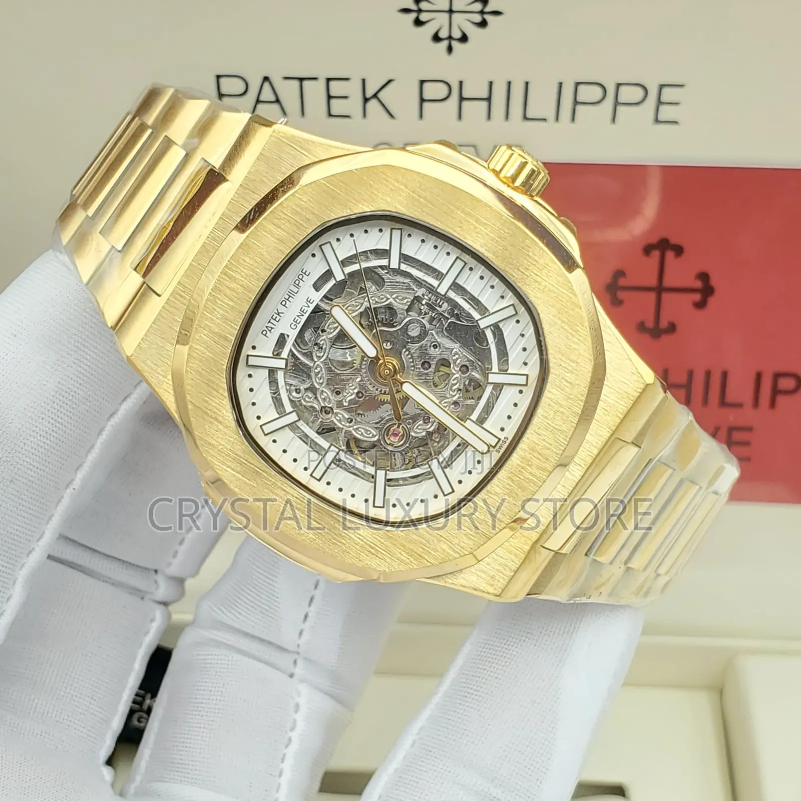 Patek Philippe Quality Luxury Men Chronograph Chain Strap Wristwatch