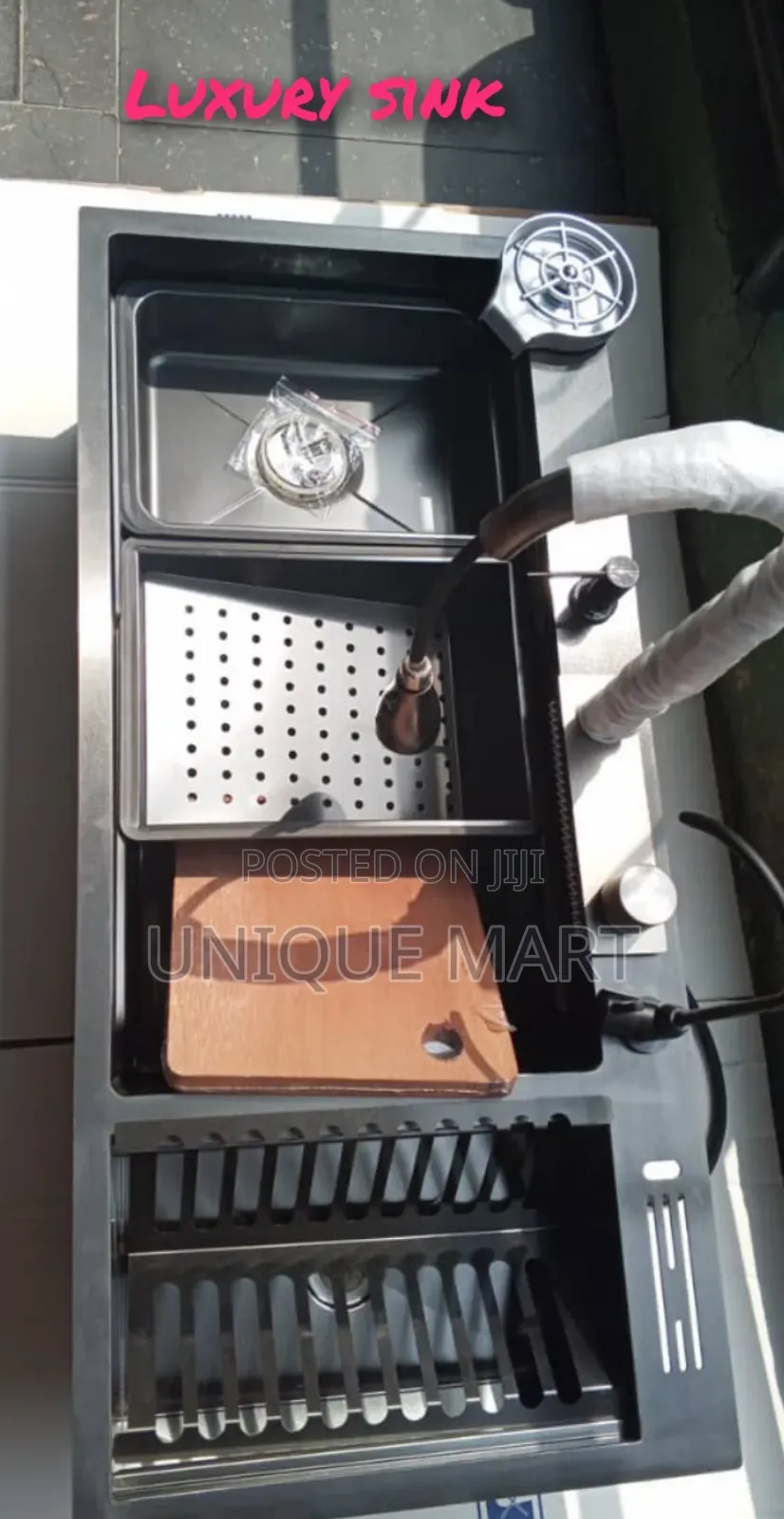 Special Luxury Sink With Taps, Plate Rack, Chopping Board, Etc