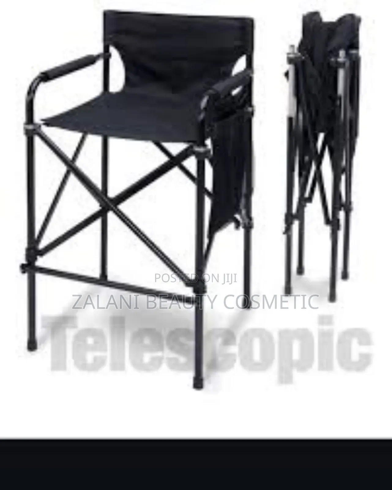 A Professional Foldable Makeup Chair, Often Telescopic Makeup Chair.